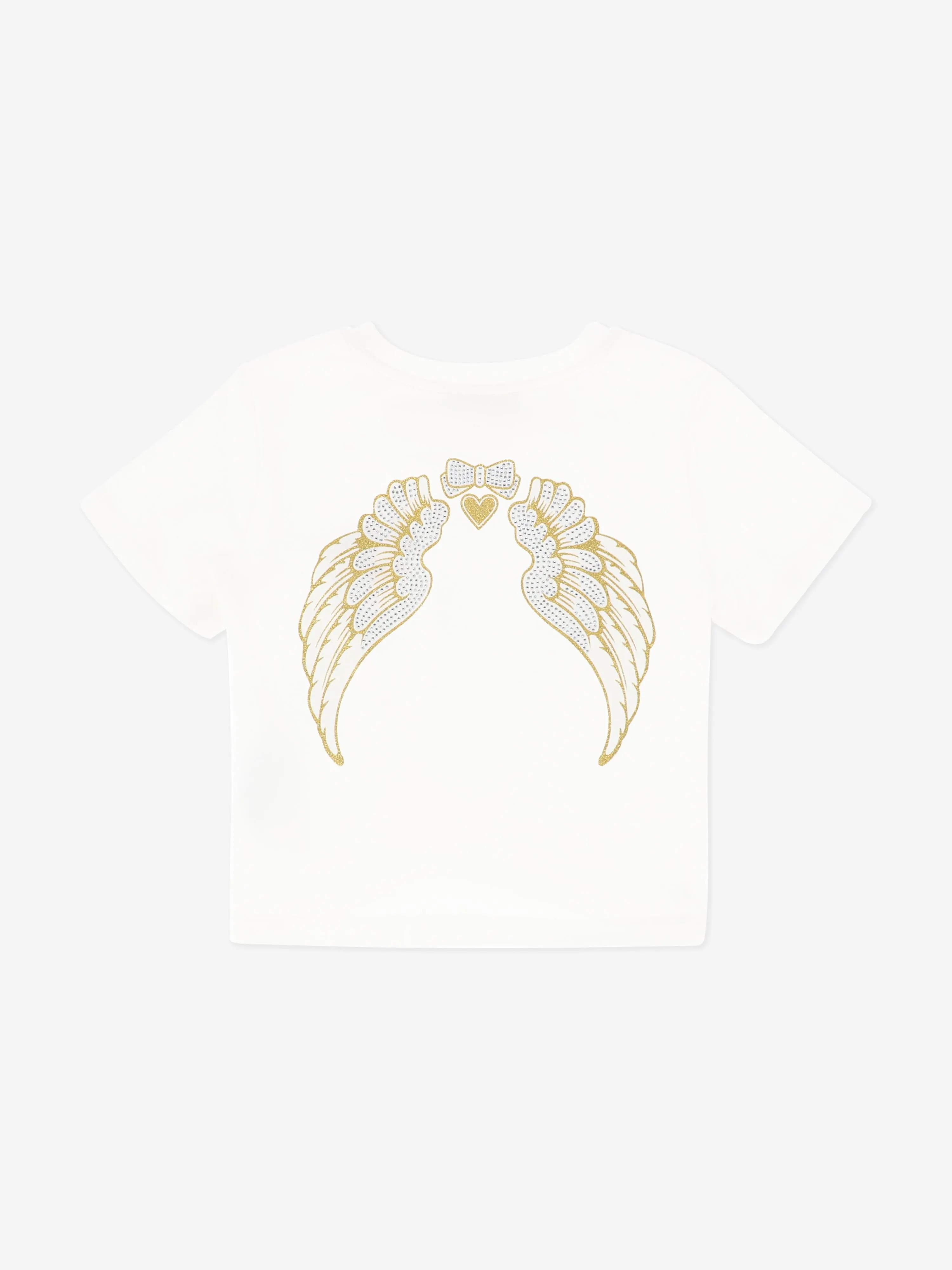 Girls Amelia Wings Printed T-Shirt in White