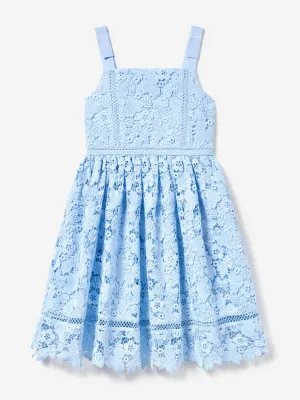 Girls Butterfly Lace Dress in Blue