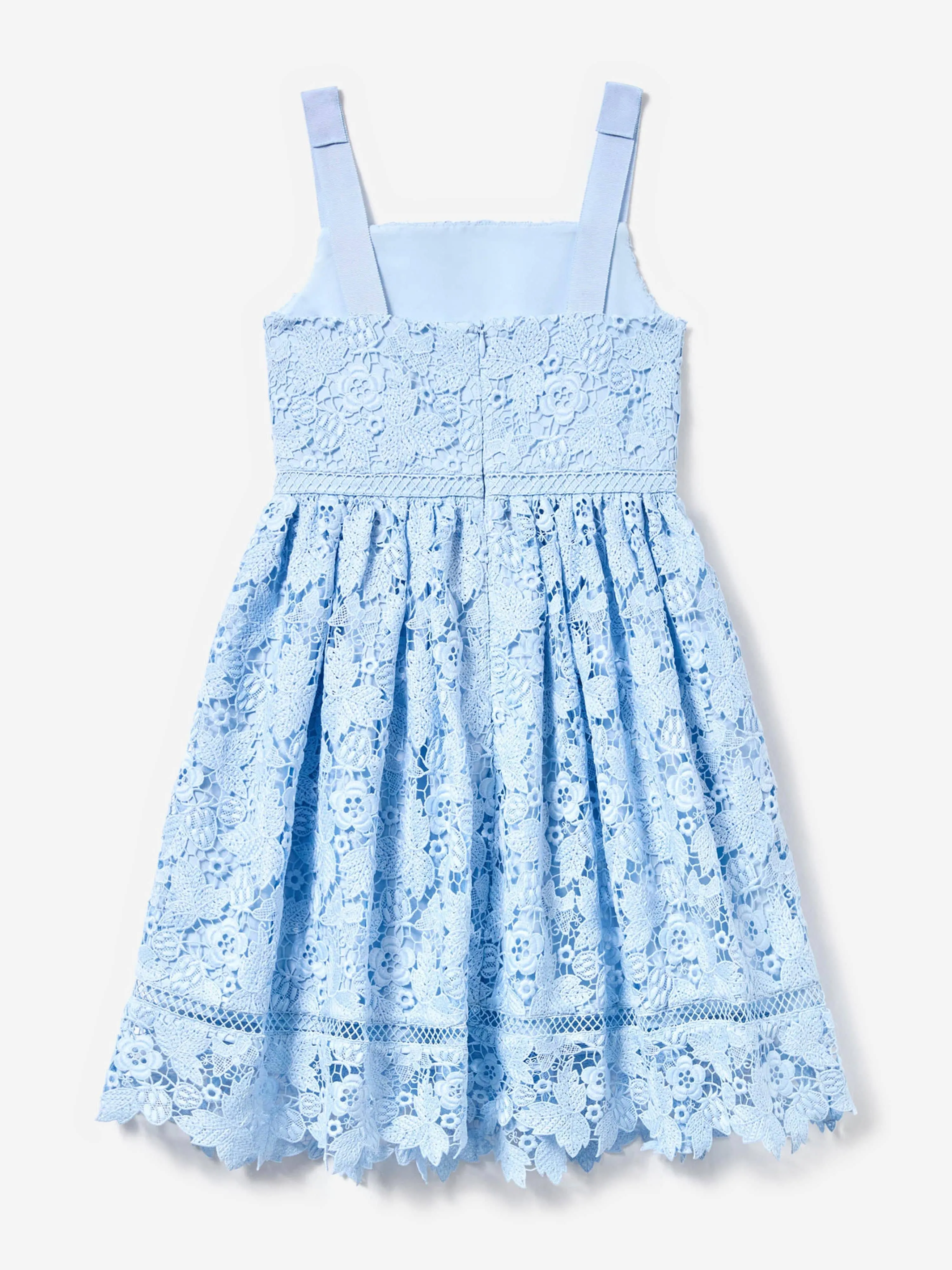 Girls Butterfly Lace Dress in Blue