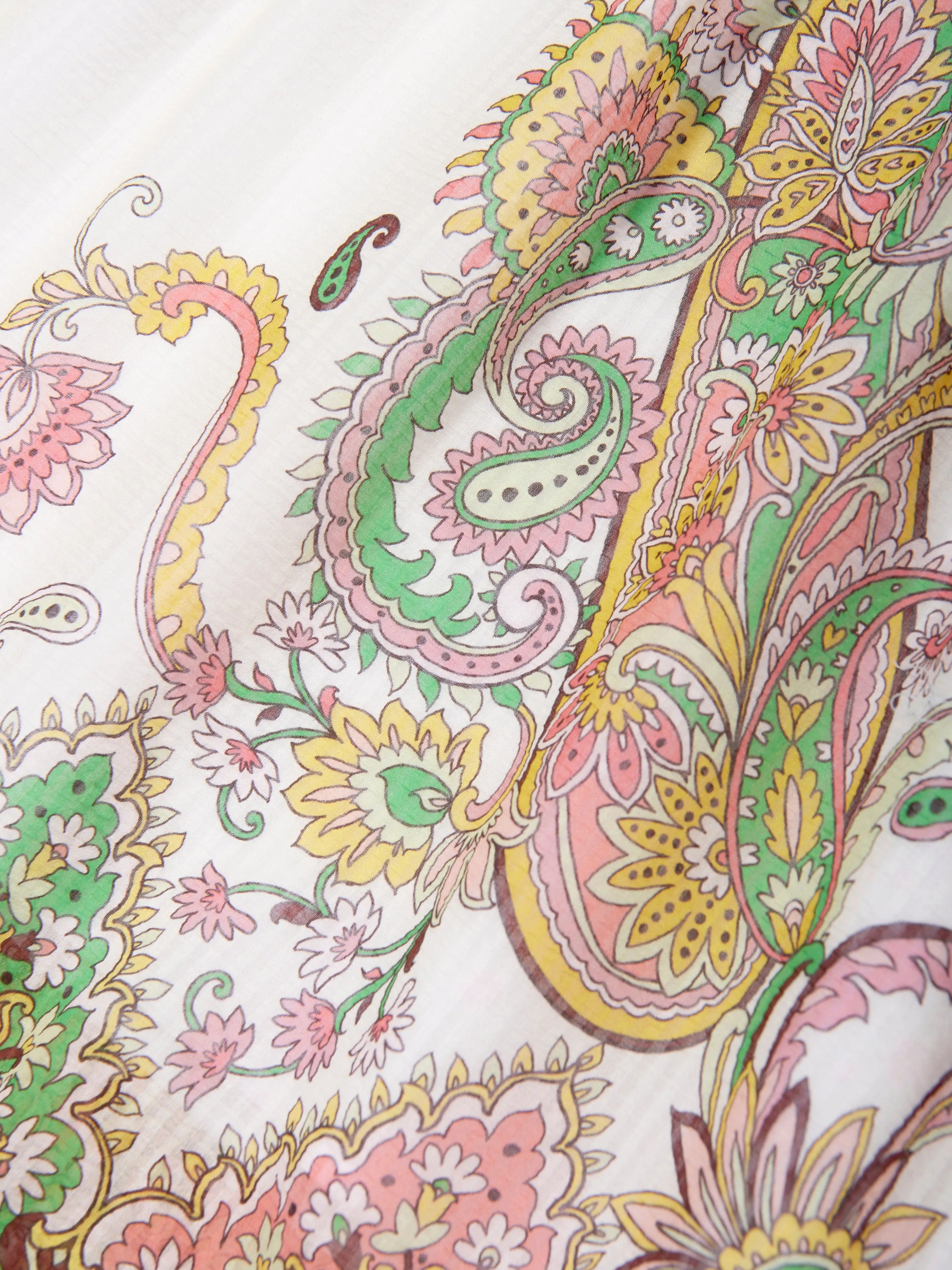 Girls Cotton and Silk Paisley Print Dress in Multicolour