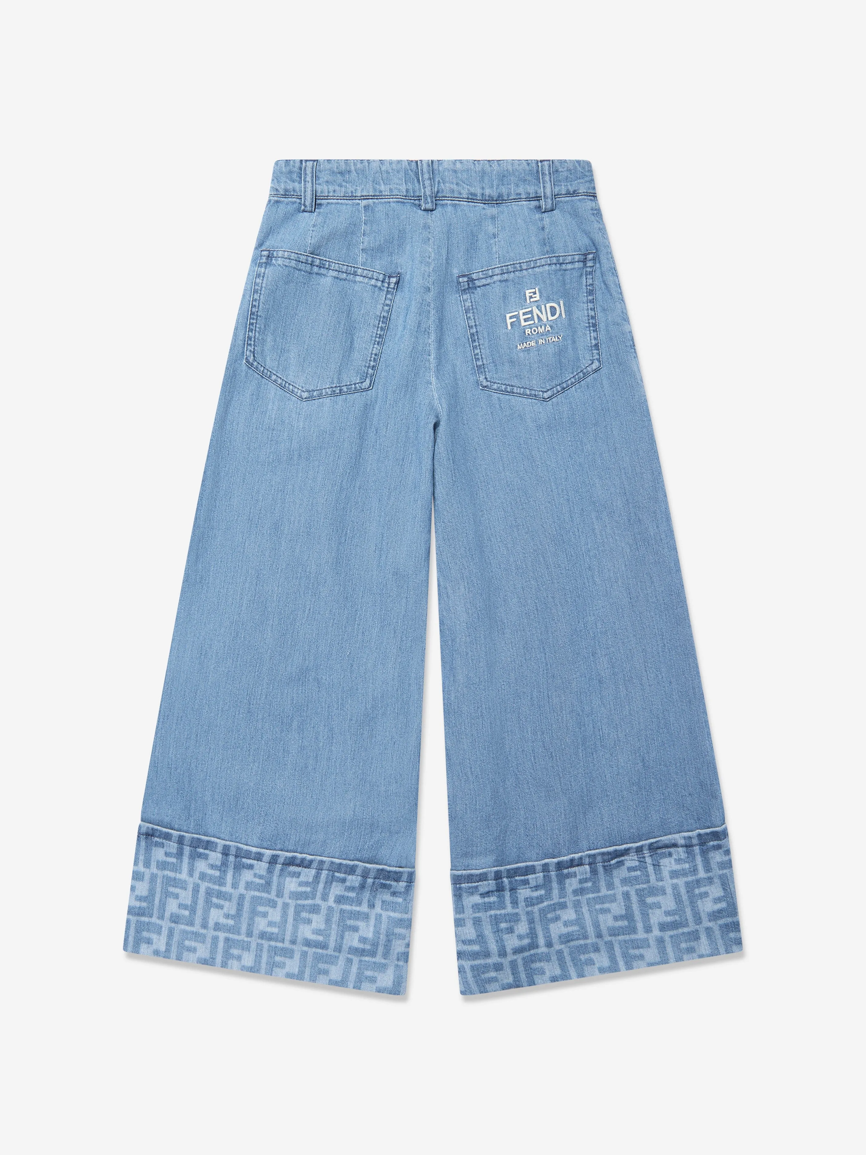 Girls Denim Wide Leg Jeans in Blue