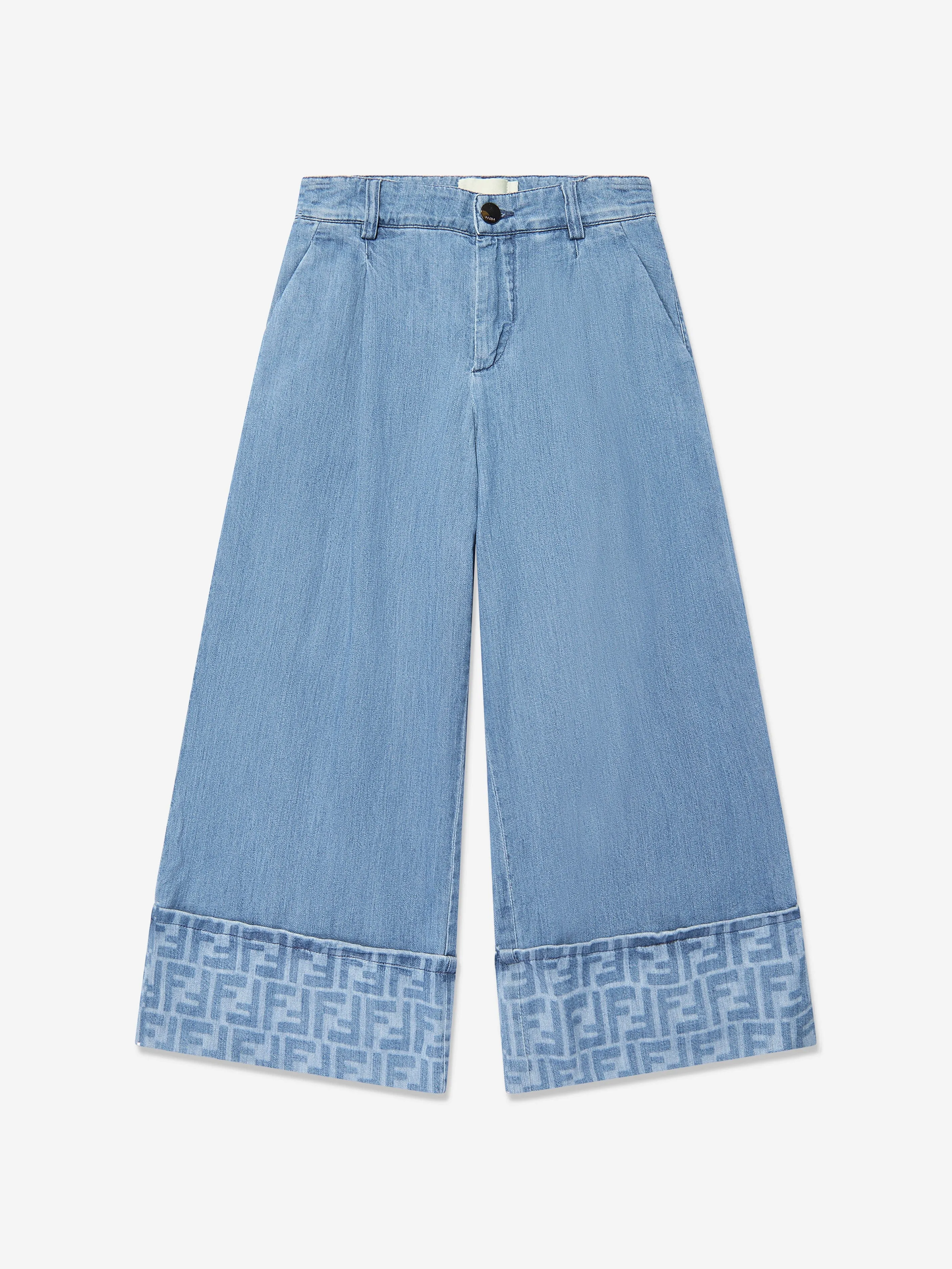 Girls Denim Wide Leg Jeans in Blue