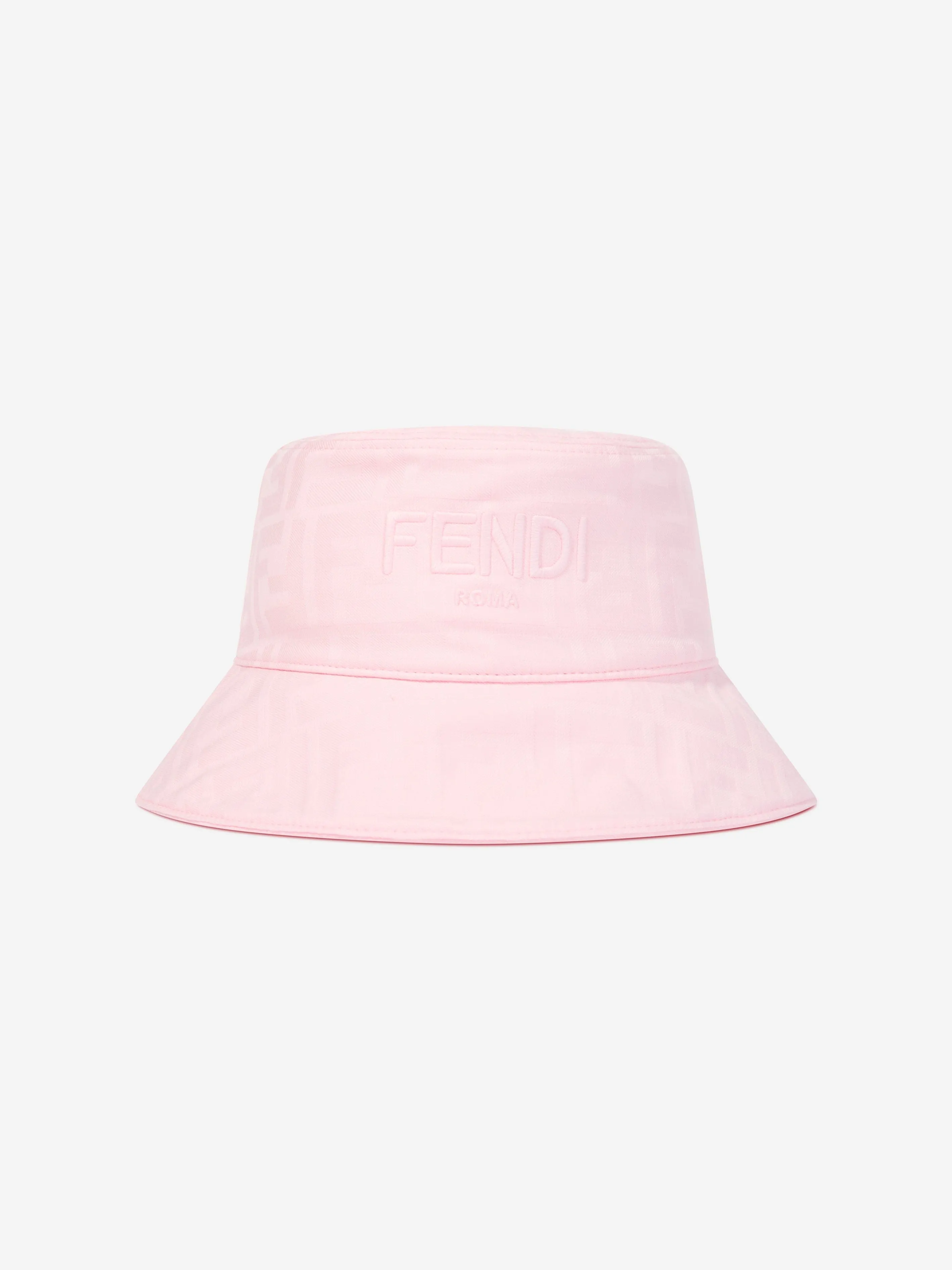 Girls FF Jaquard Logo Bucket Hat in Pink