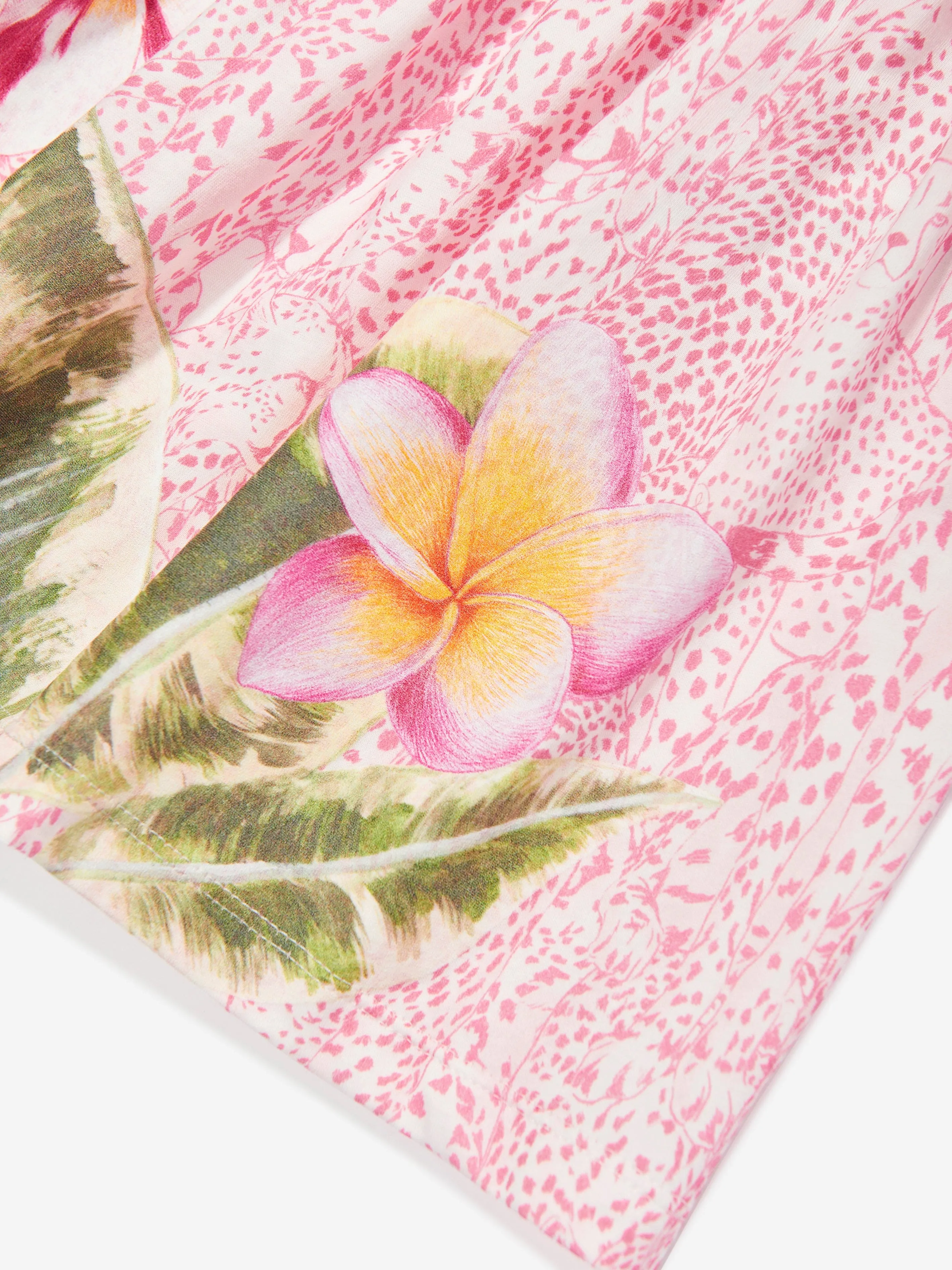 Girls Floral Logo Dress in Pink