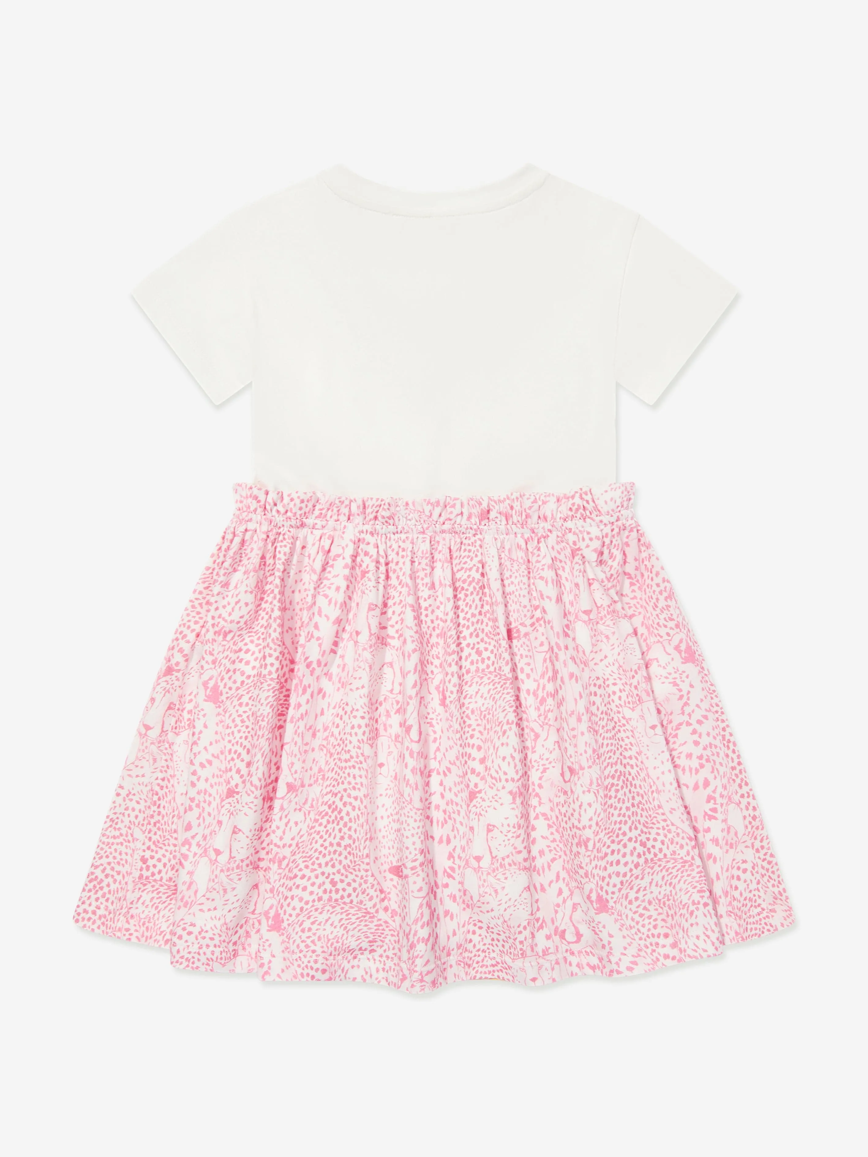 Girls Floral Logo Dress in Pink