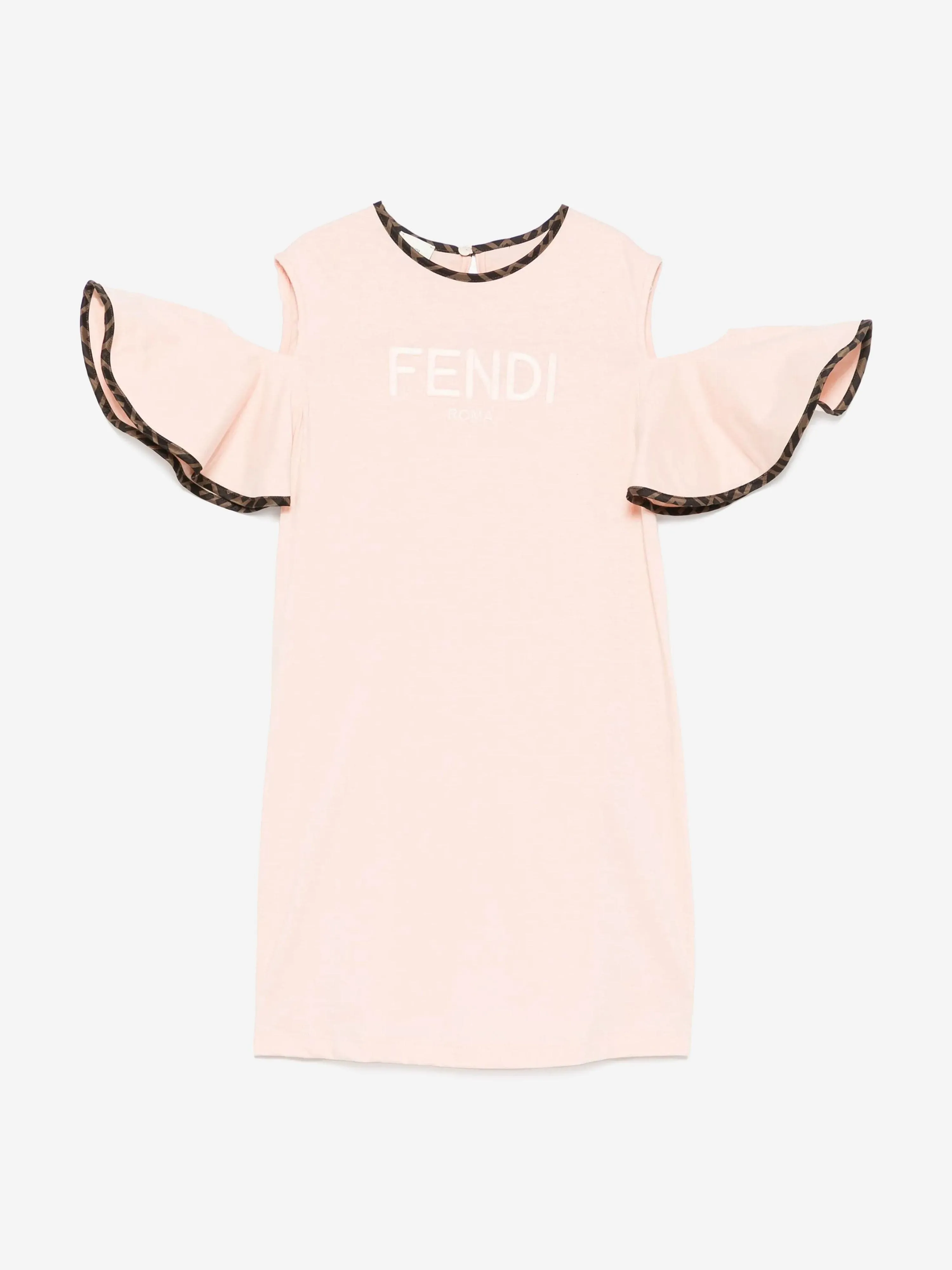 Girls Off The Shoulder Jersey Dress in Pink