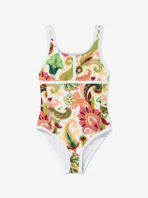 Girls Paisley Print Swimsuit in Multicolour