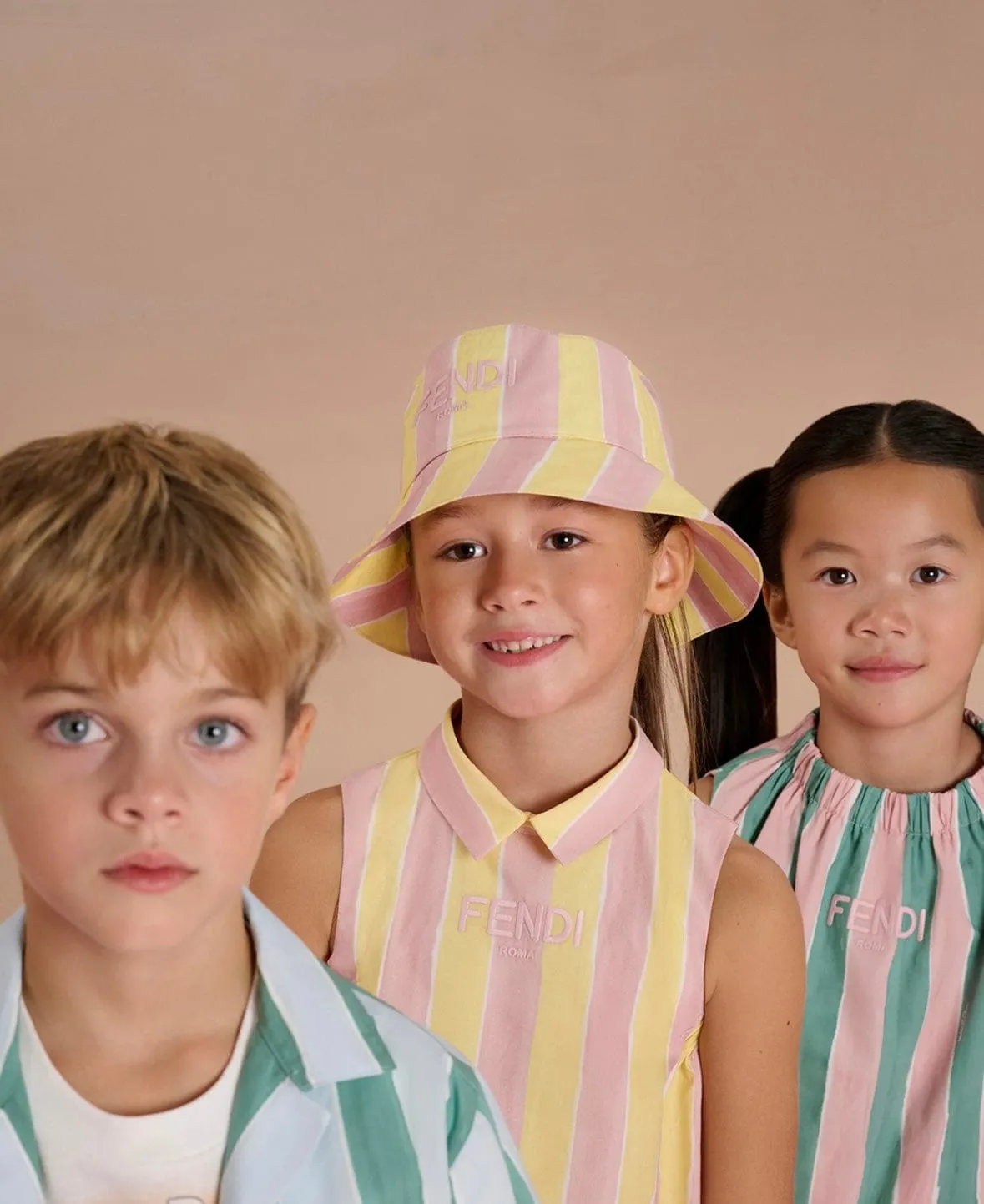 Girls Pequin Print Dress in Yellow