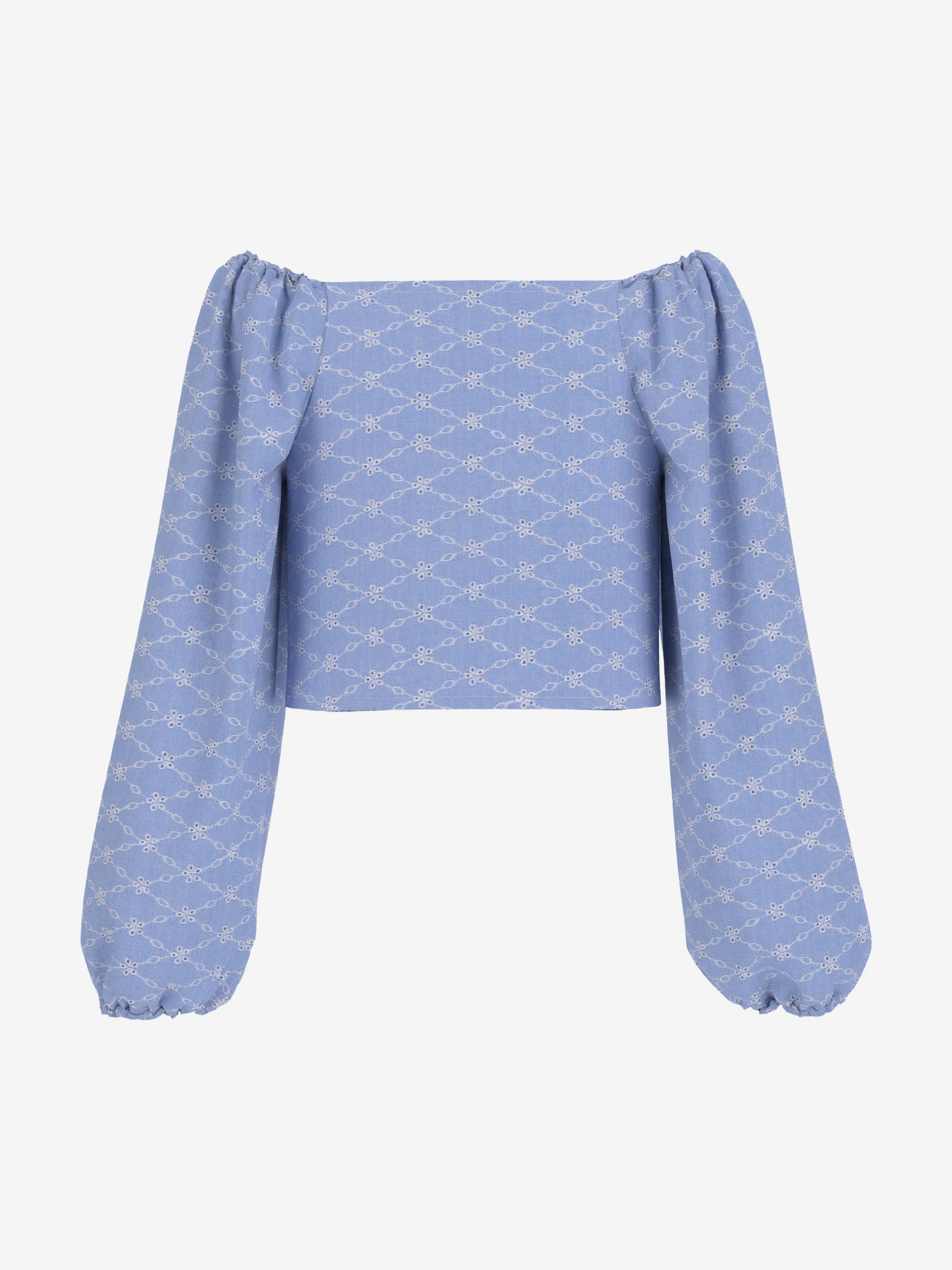 Girls Sangallo Oxford Blouse in Blue