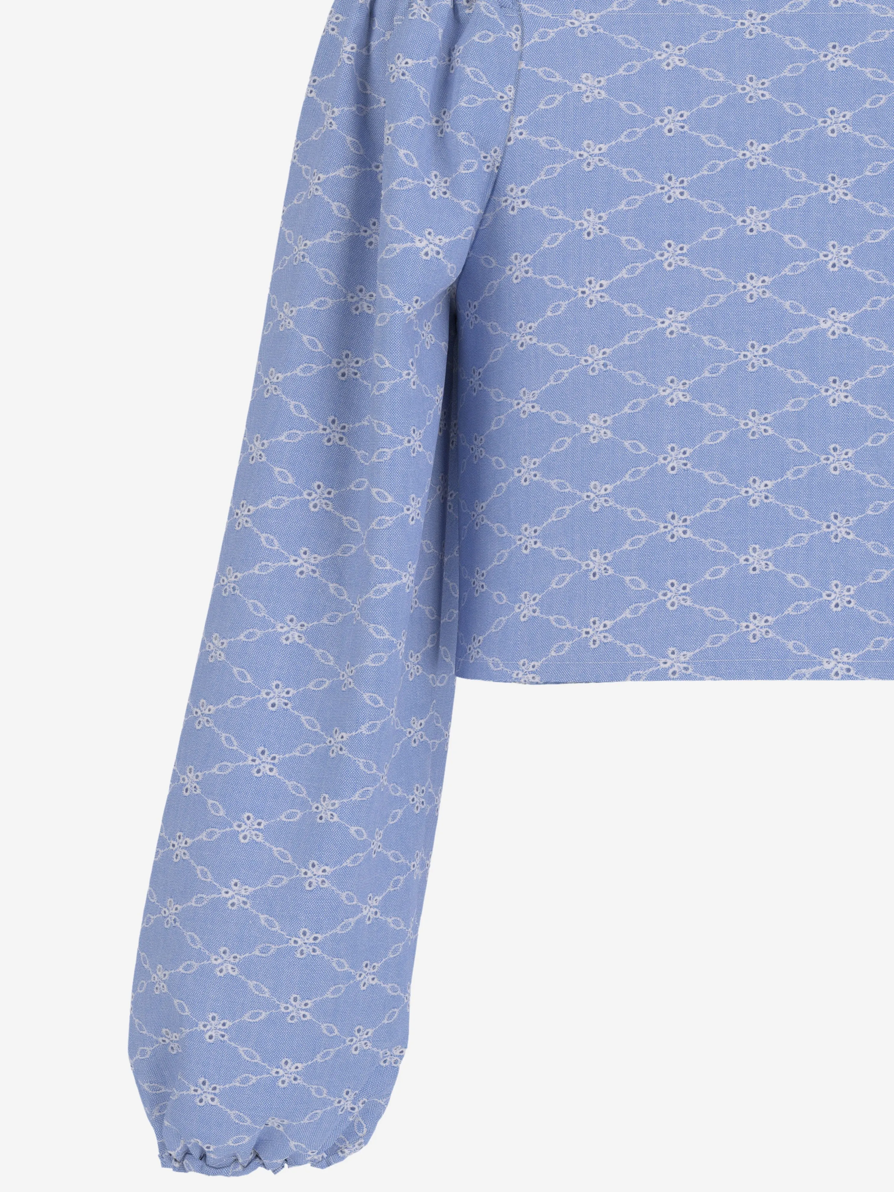 Girls Sangallo Oxford Blouse in Blue