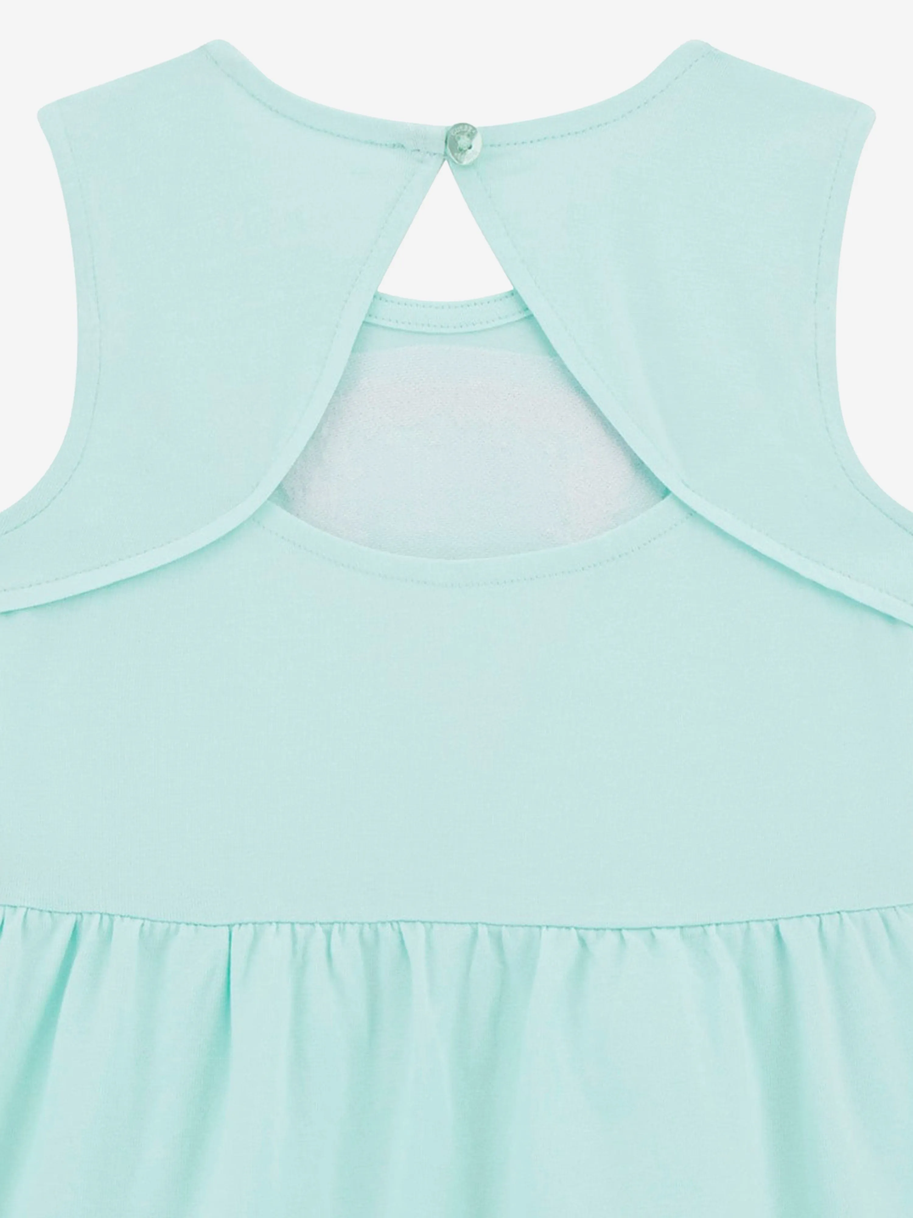 Girls Sleeveless Logo Dress in Green