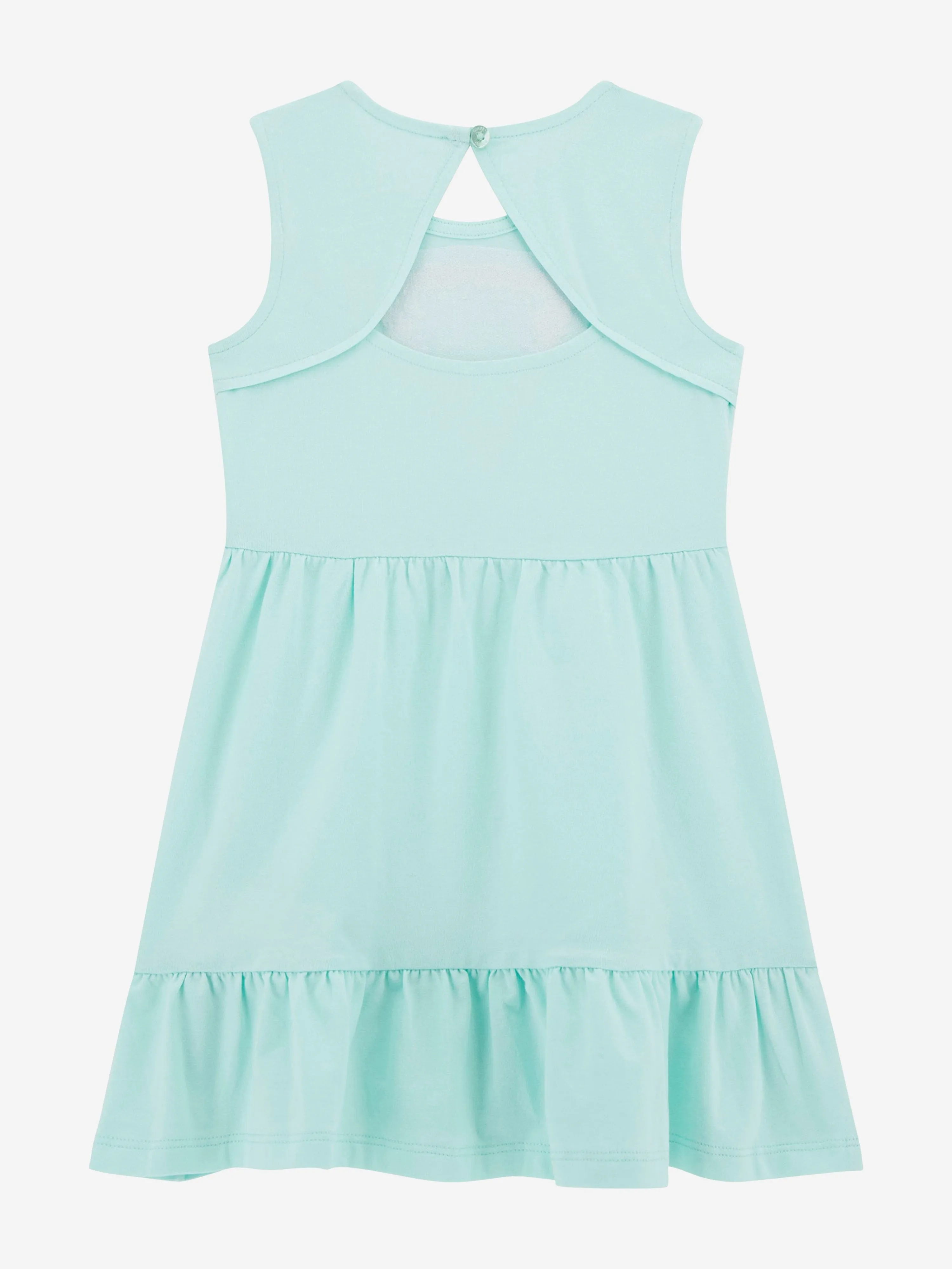 Girls Sleeveless Logo Dress in Green
