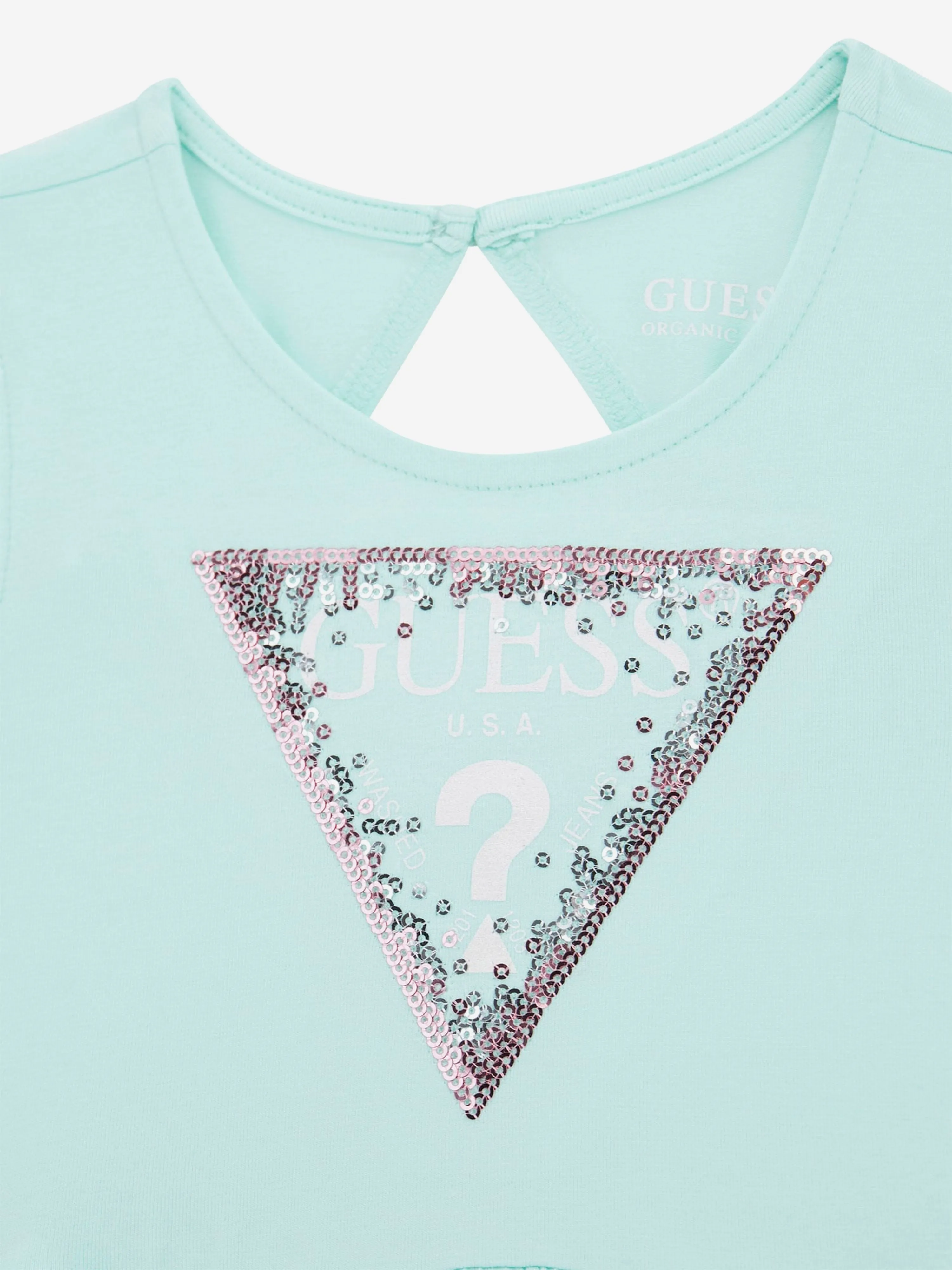 Girls Sleeveless Logo Dress in Green