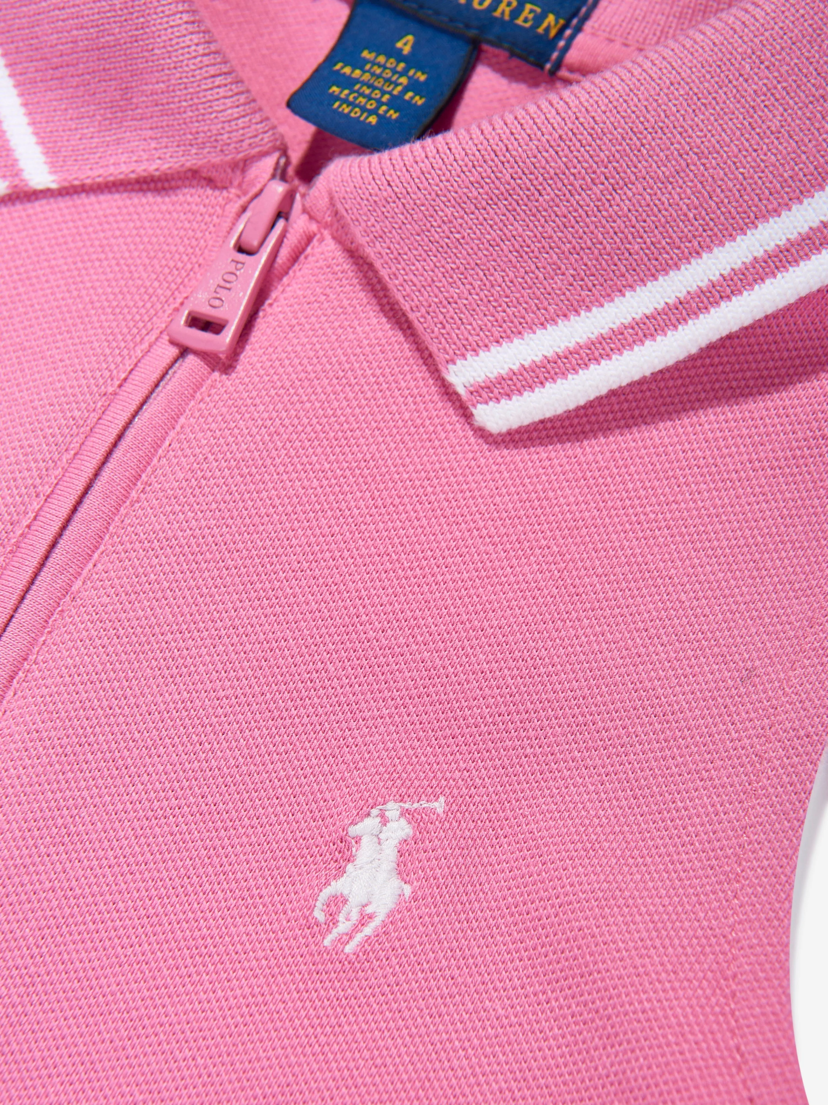 Girls Sleeveless Zip Pleated Dress in Pink