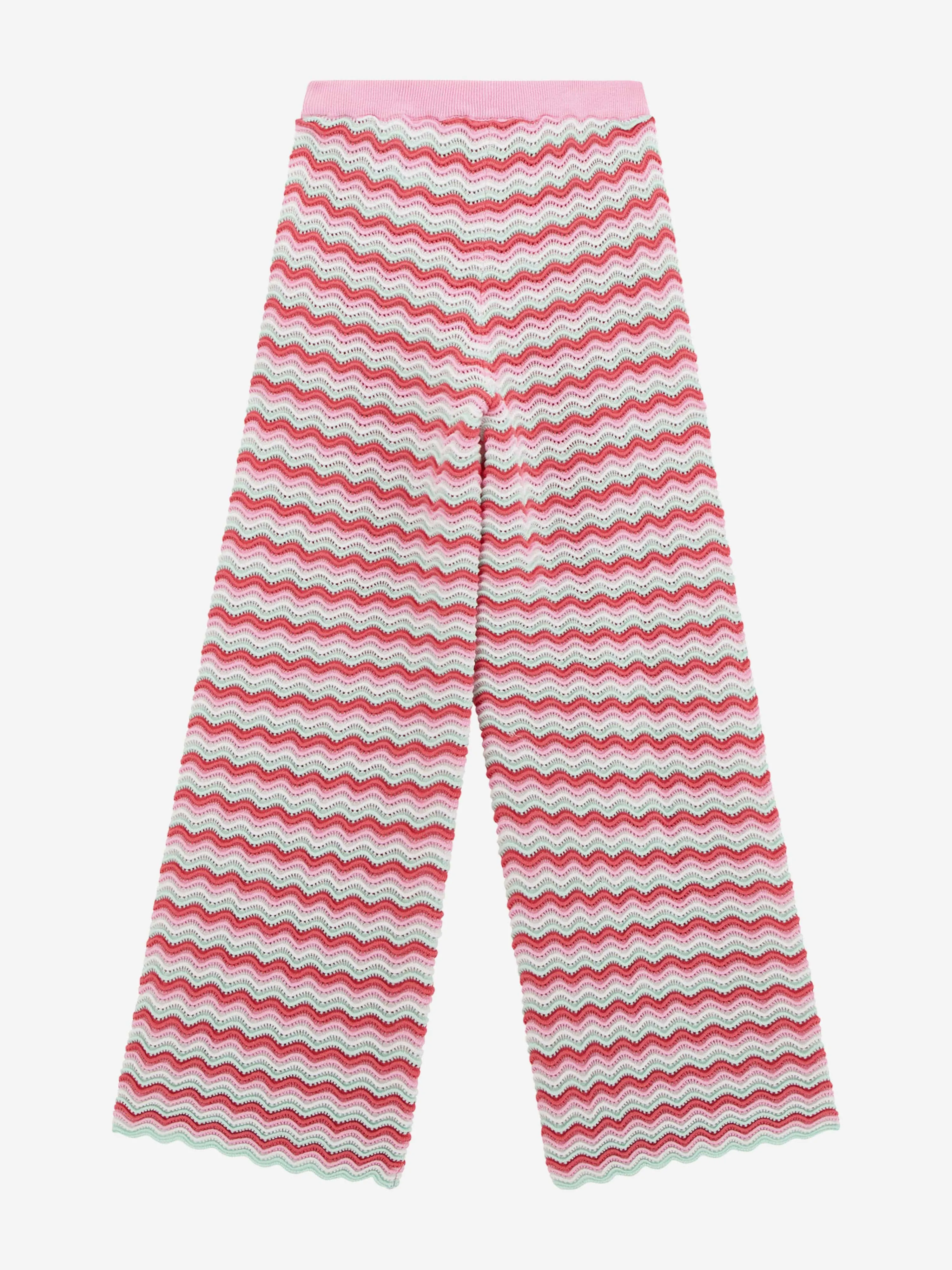 Girls Wavy Sweater Pants in Pink