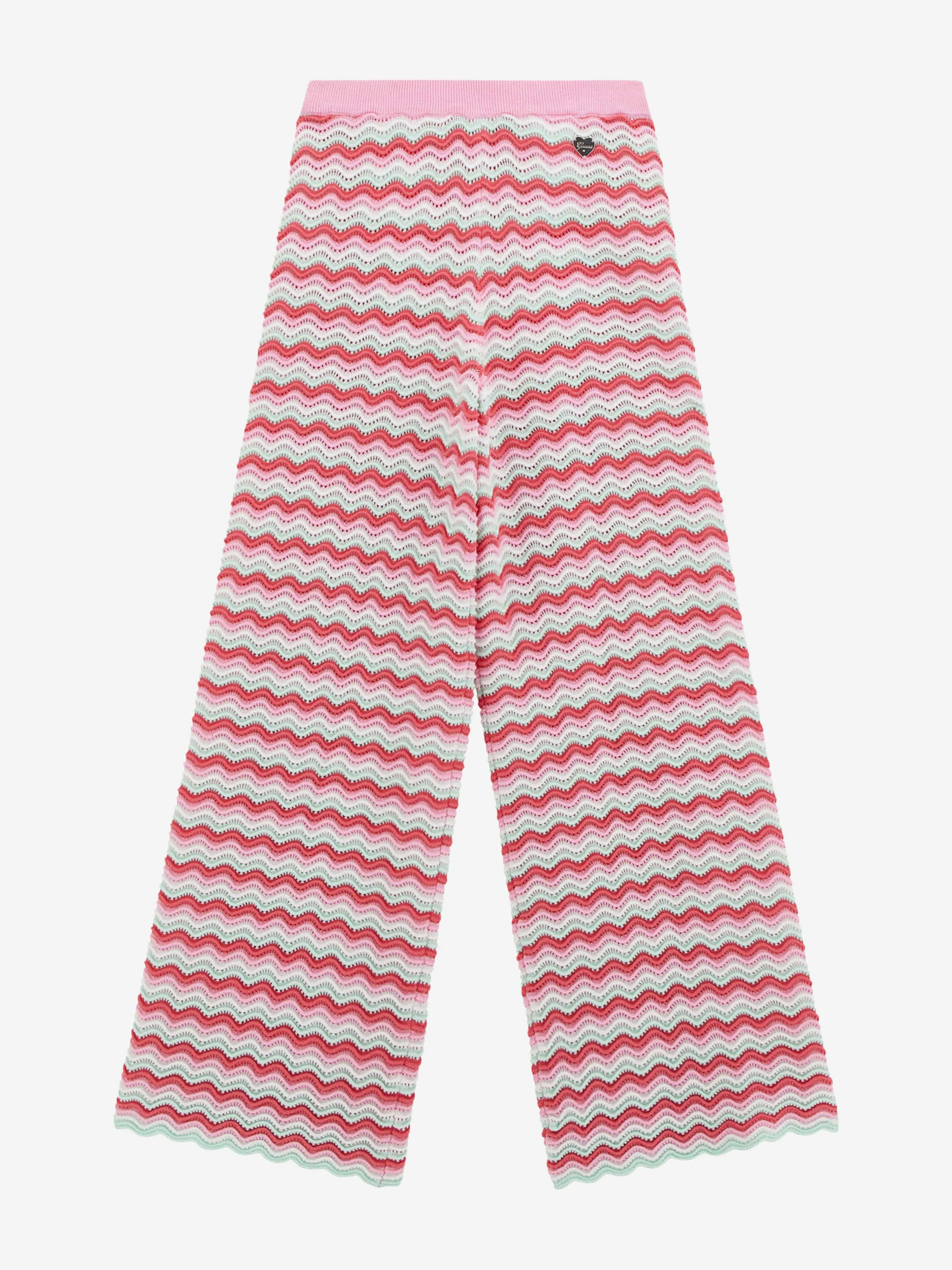 Girls Wavy Sweater Pants in Pink