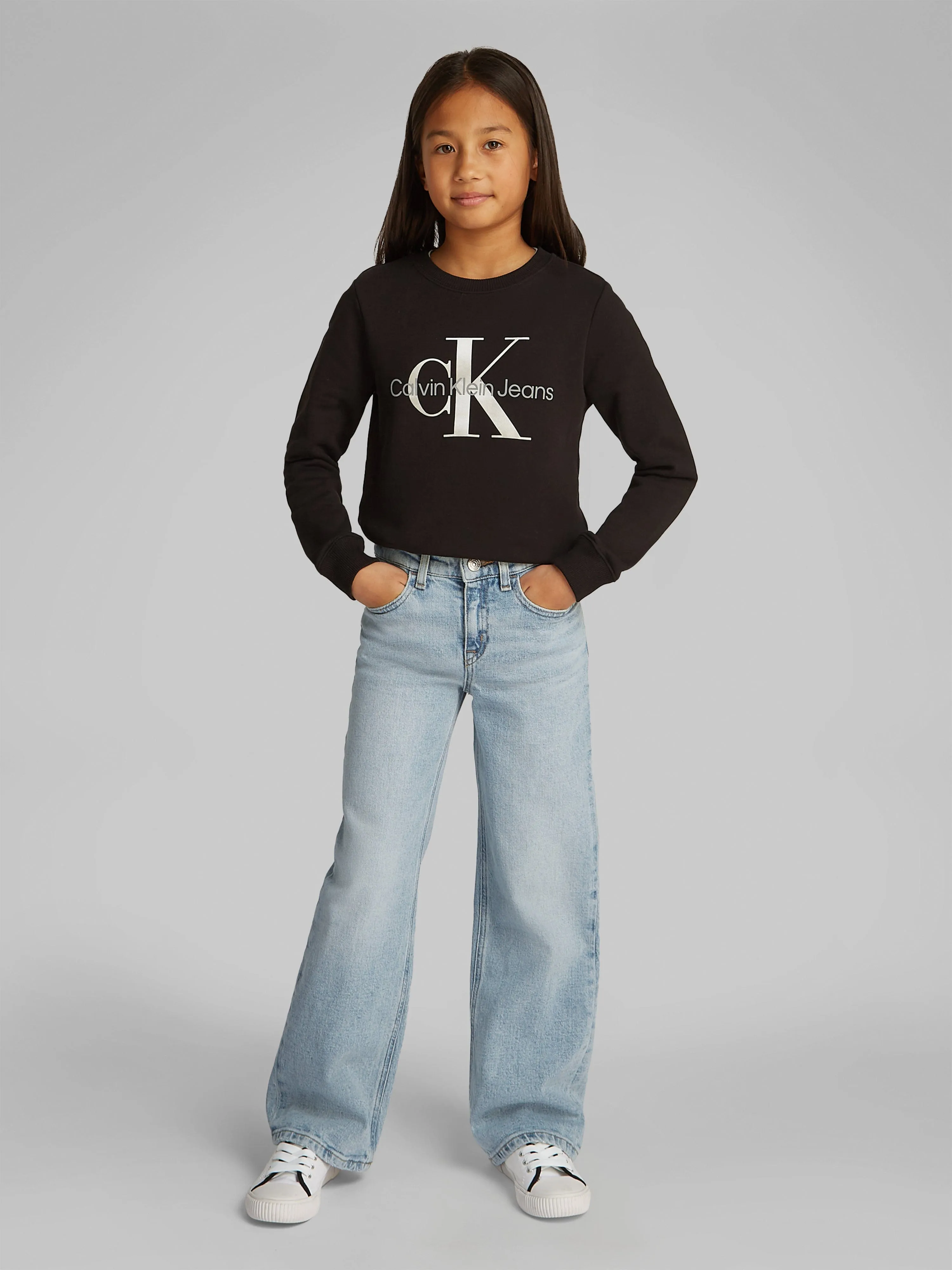 Girls Wide Leg Jeans in Blue
