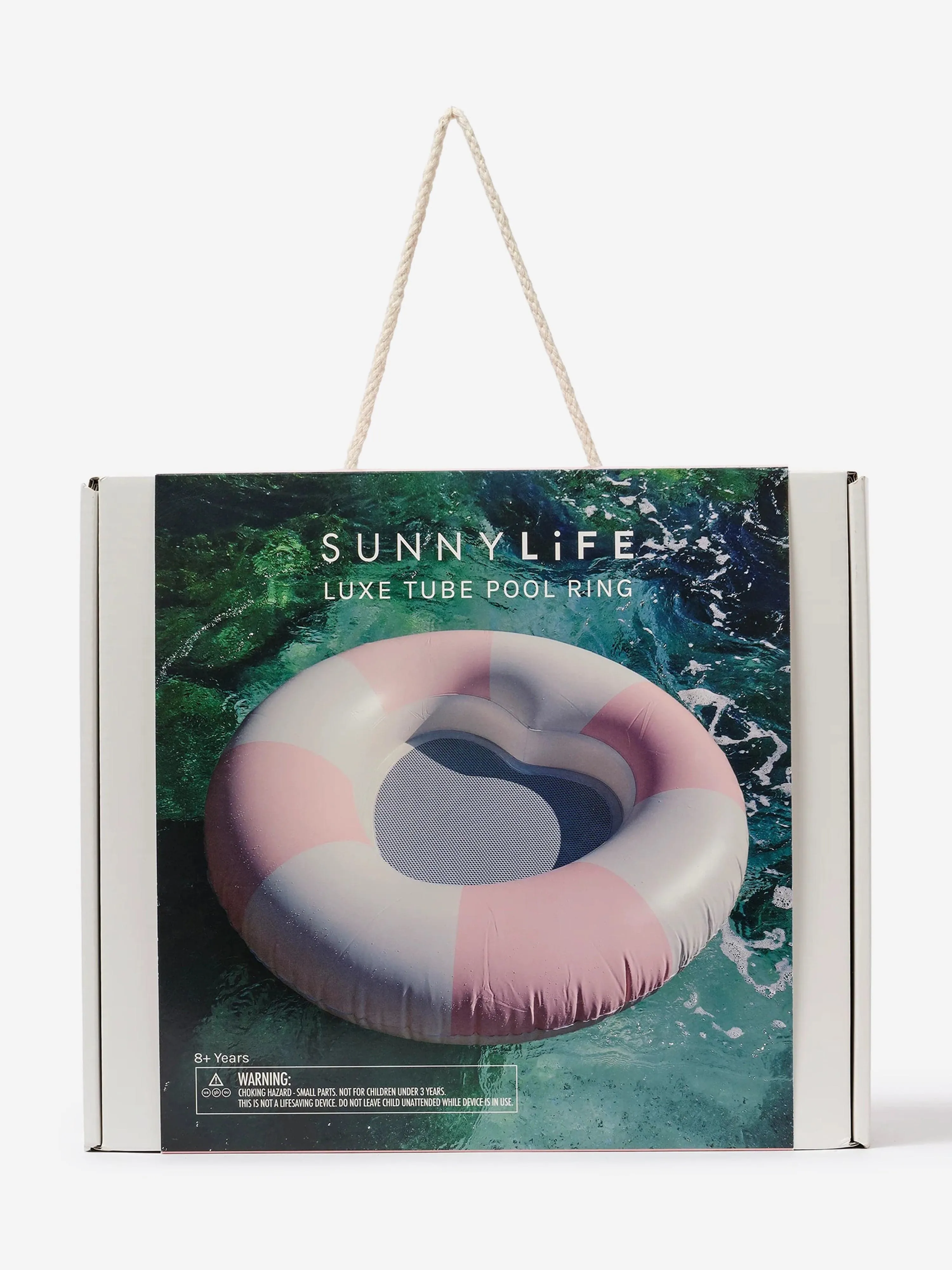 Girs Striped Luxe Tube Pool Ring Stole My Heart in Pink (130cm)