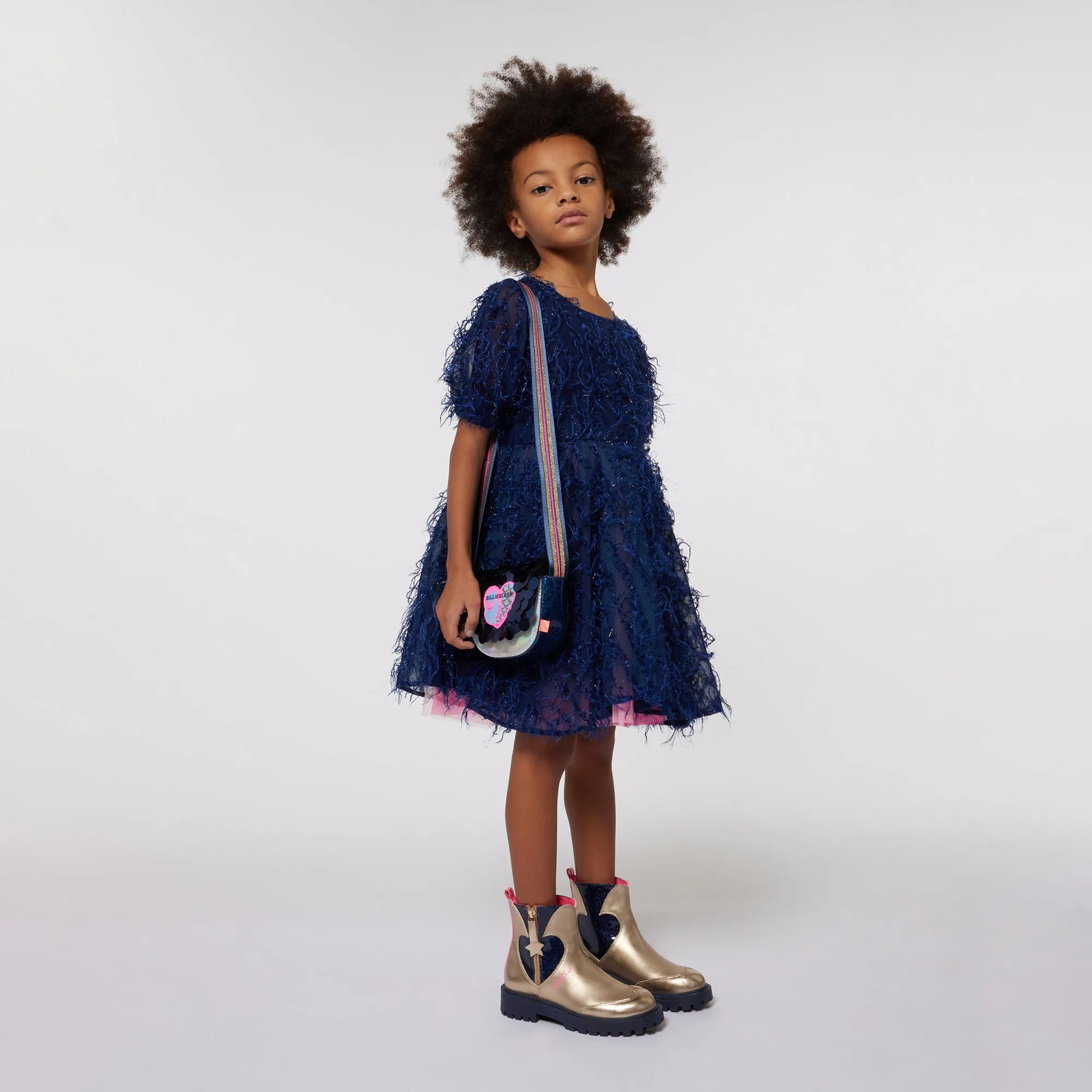 Gold Sequin Heart Metallic Boots