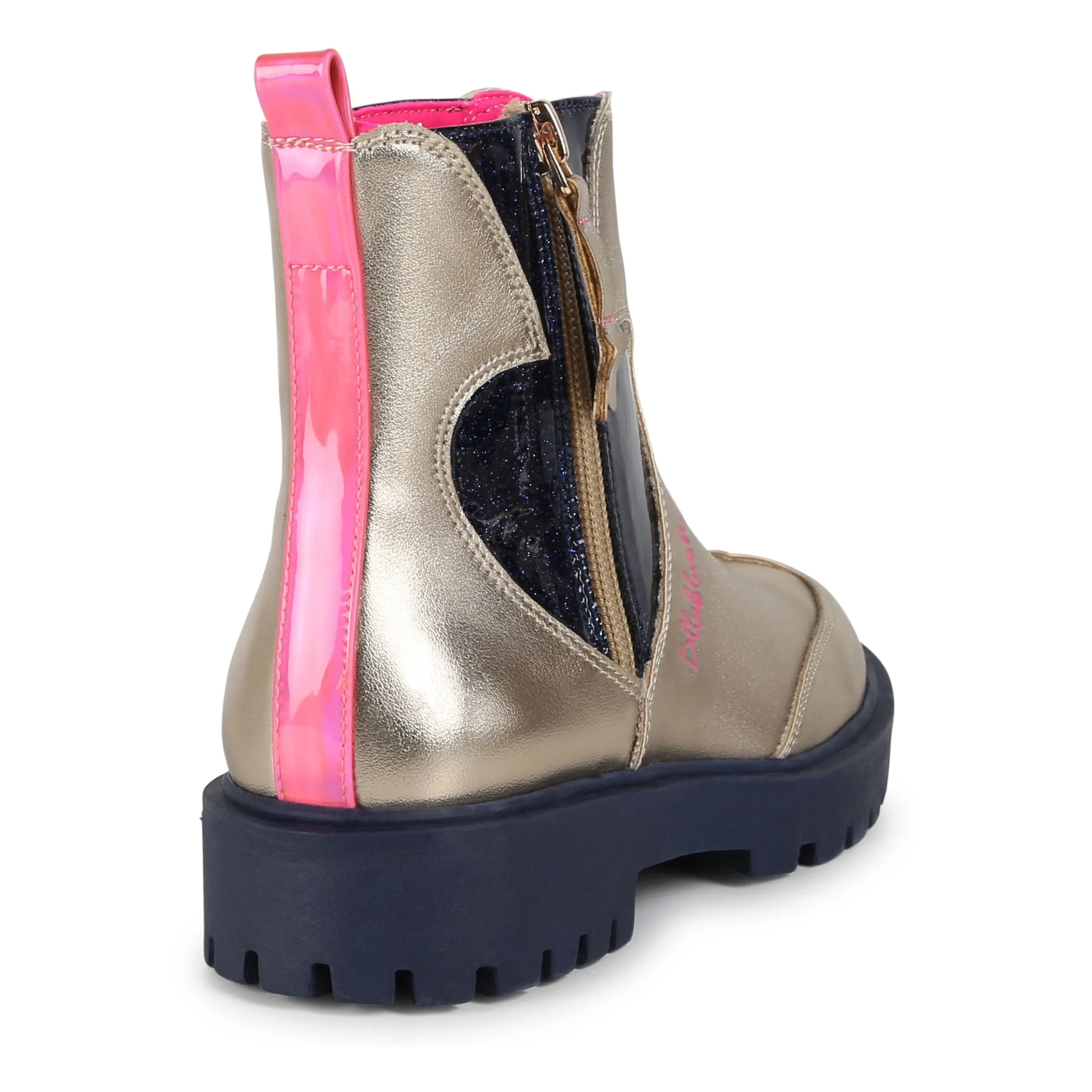 Gold Sequin Heart Metallic Boots
