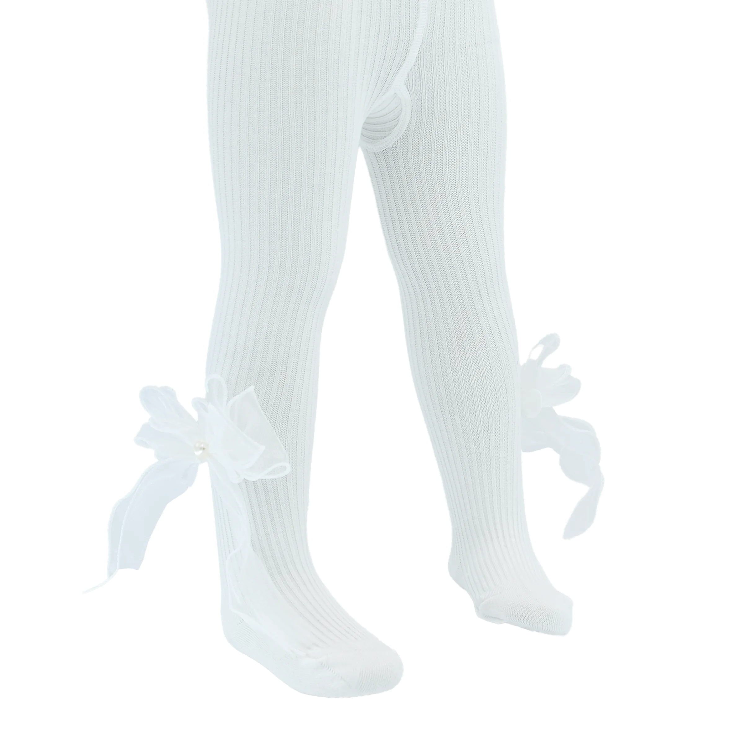 Heart Pearl Ribbon Tights