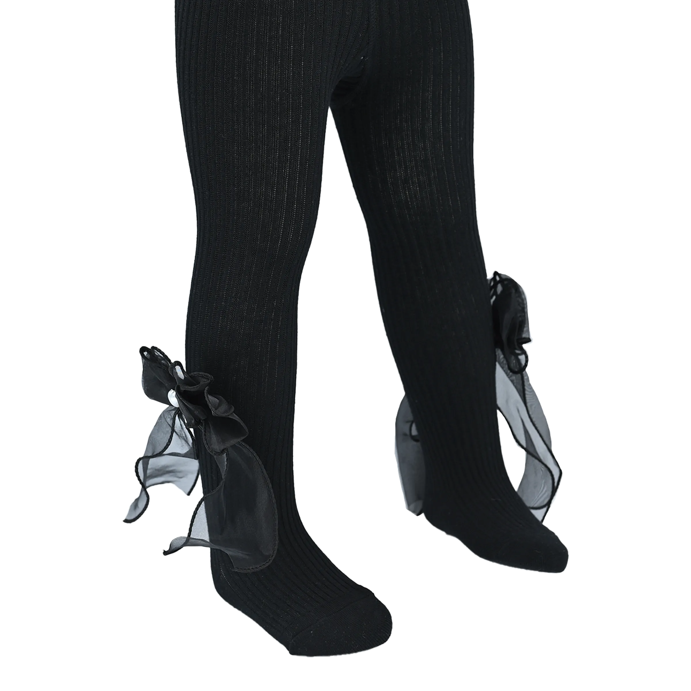 Heart Pearl Ribbon Tights