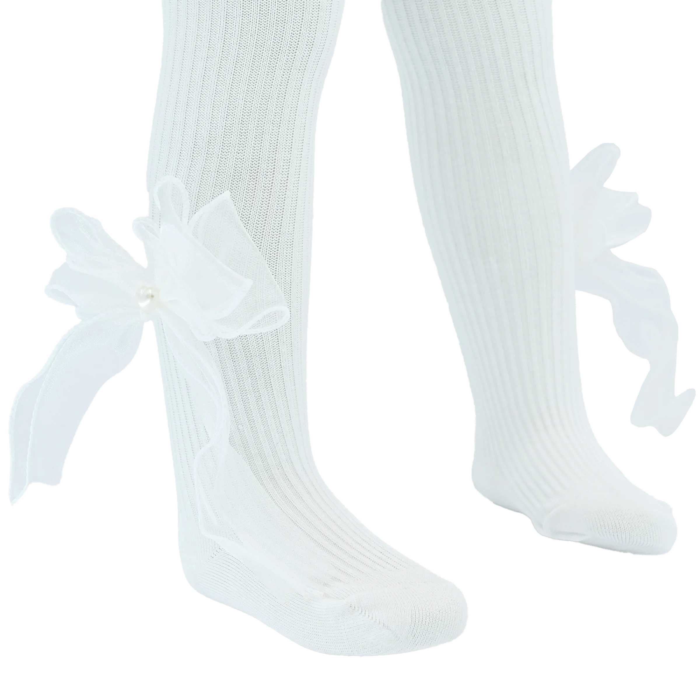 Heart Pearl Ribbon Tights