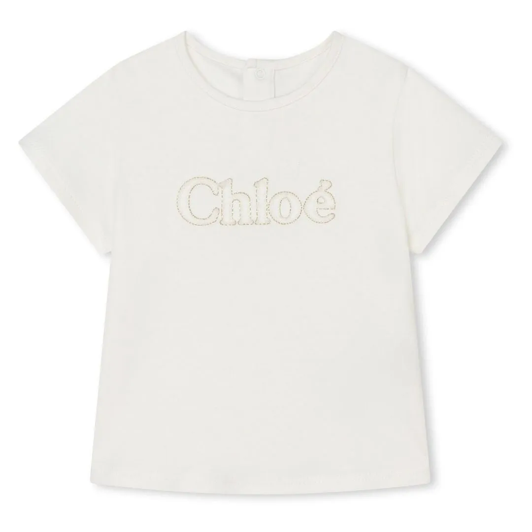 Ivory Logo Print Cotton T-Shirt
