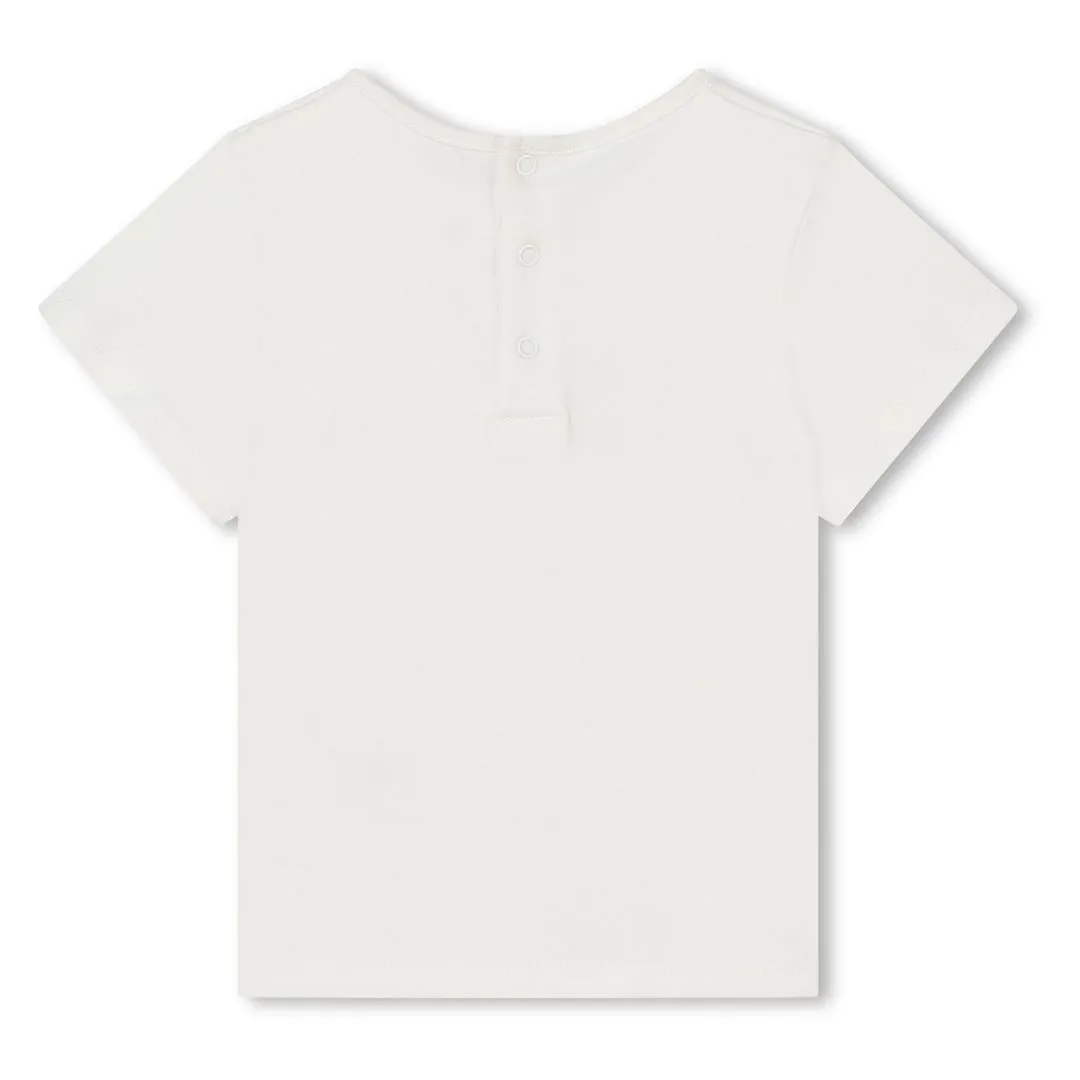 Ivory Logo Print Cotton T-Shirt