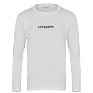 Kids Dolce & Gabbana White Long Sleeve T-Shirt