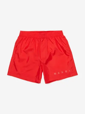 Kids Logo Swim Shorts in Red