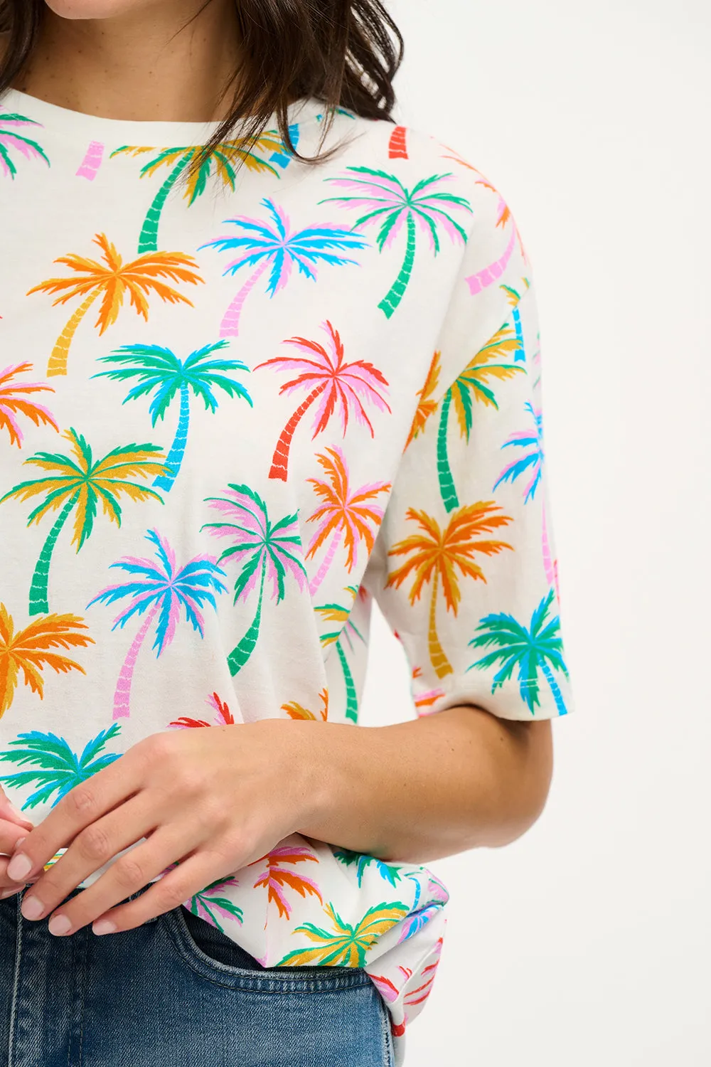 Kinsley Relaxed T-shirt - Multi. Rainbow Palms