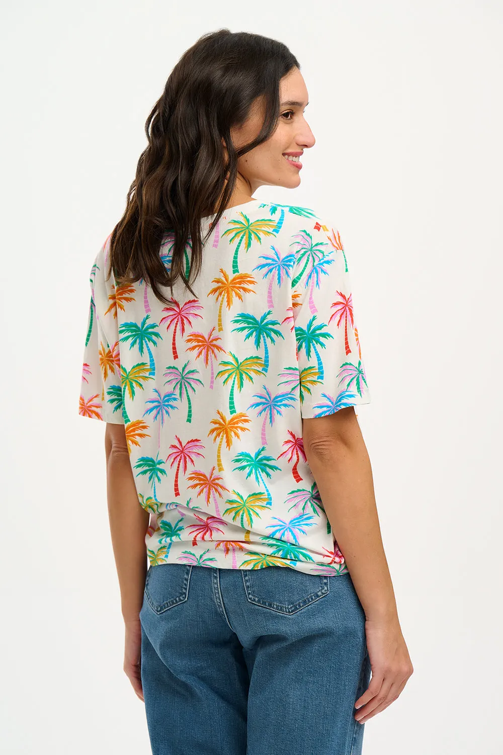 Kinsley Relaxed T-shirt - Multi. Rainbow Palms