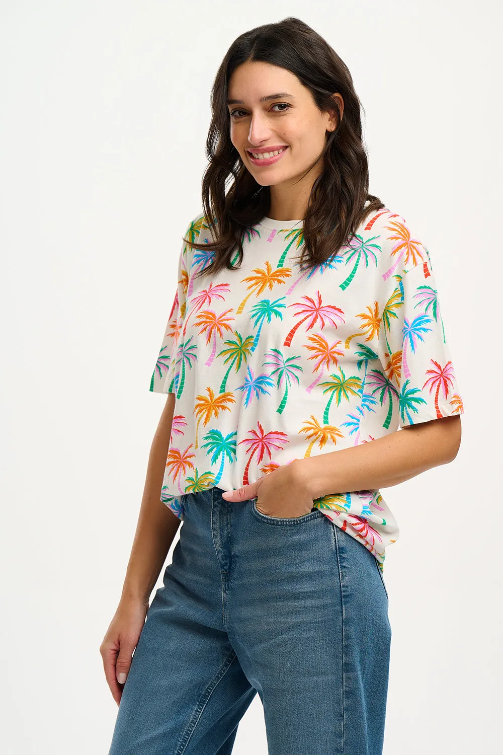 Kinsley Relaxed T-shirt - Multi. Rainbow Palms
