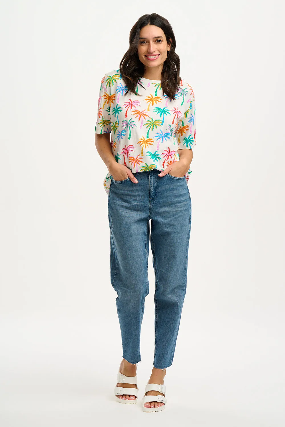 Kinsley Relaxed T-shirt - Multi. Rainbow Palms