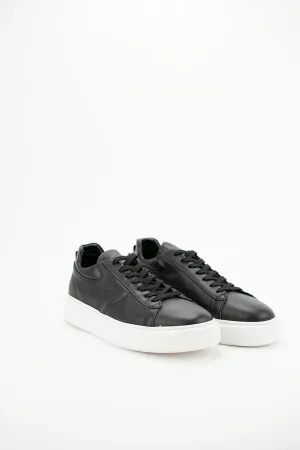 Leather Black Shoes With White Insole