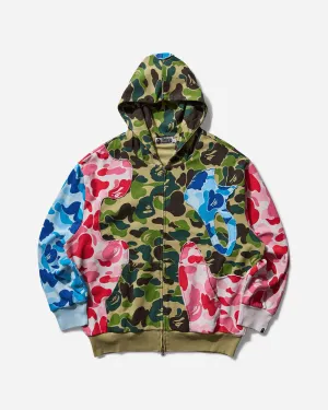 Men's ABC Camo Patchwork Zip Hoodie Multicolor