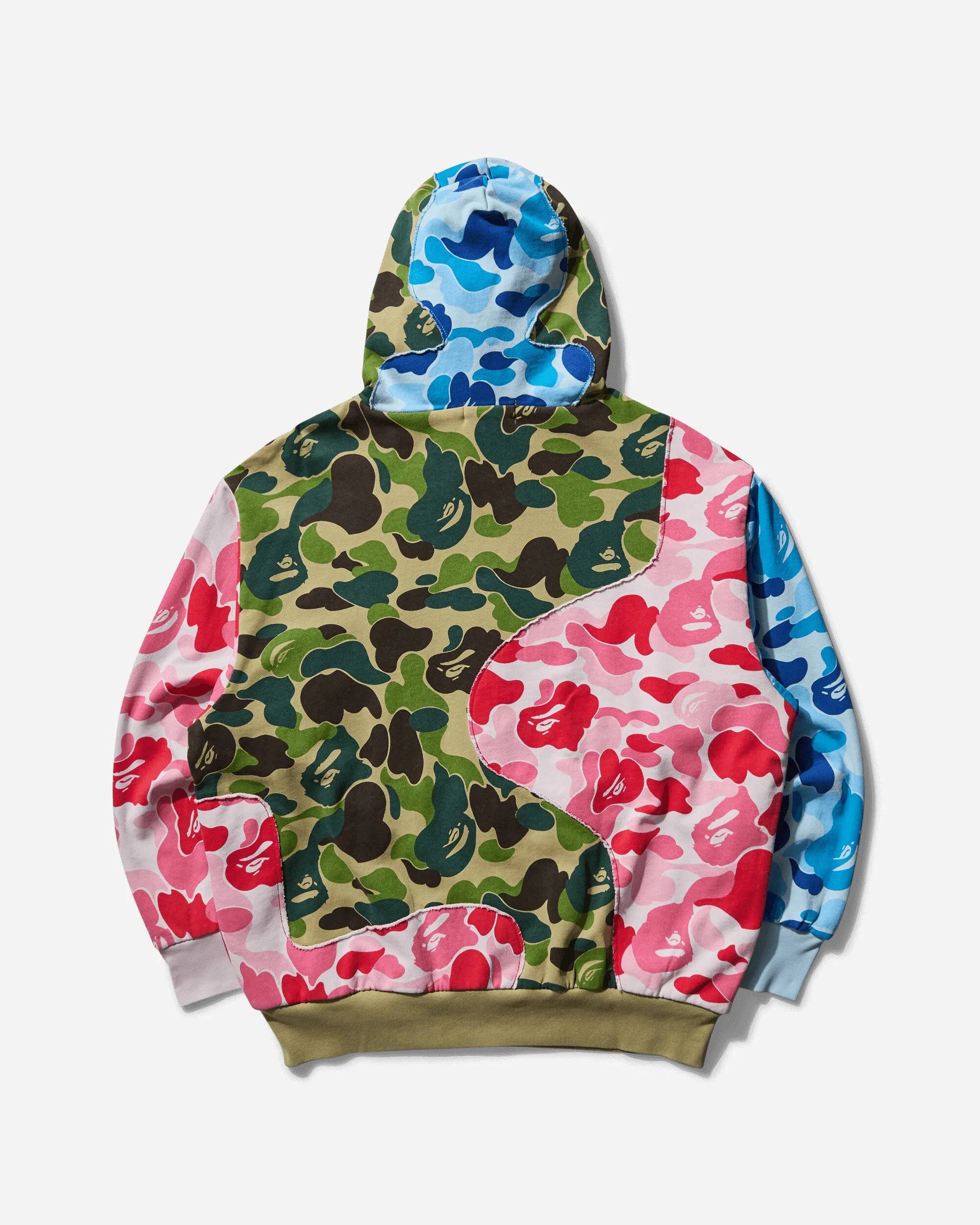 Men's ABC Camo Patchwork Zip Hoodie Multicolor