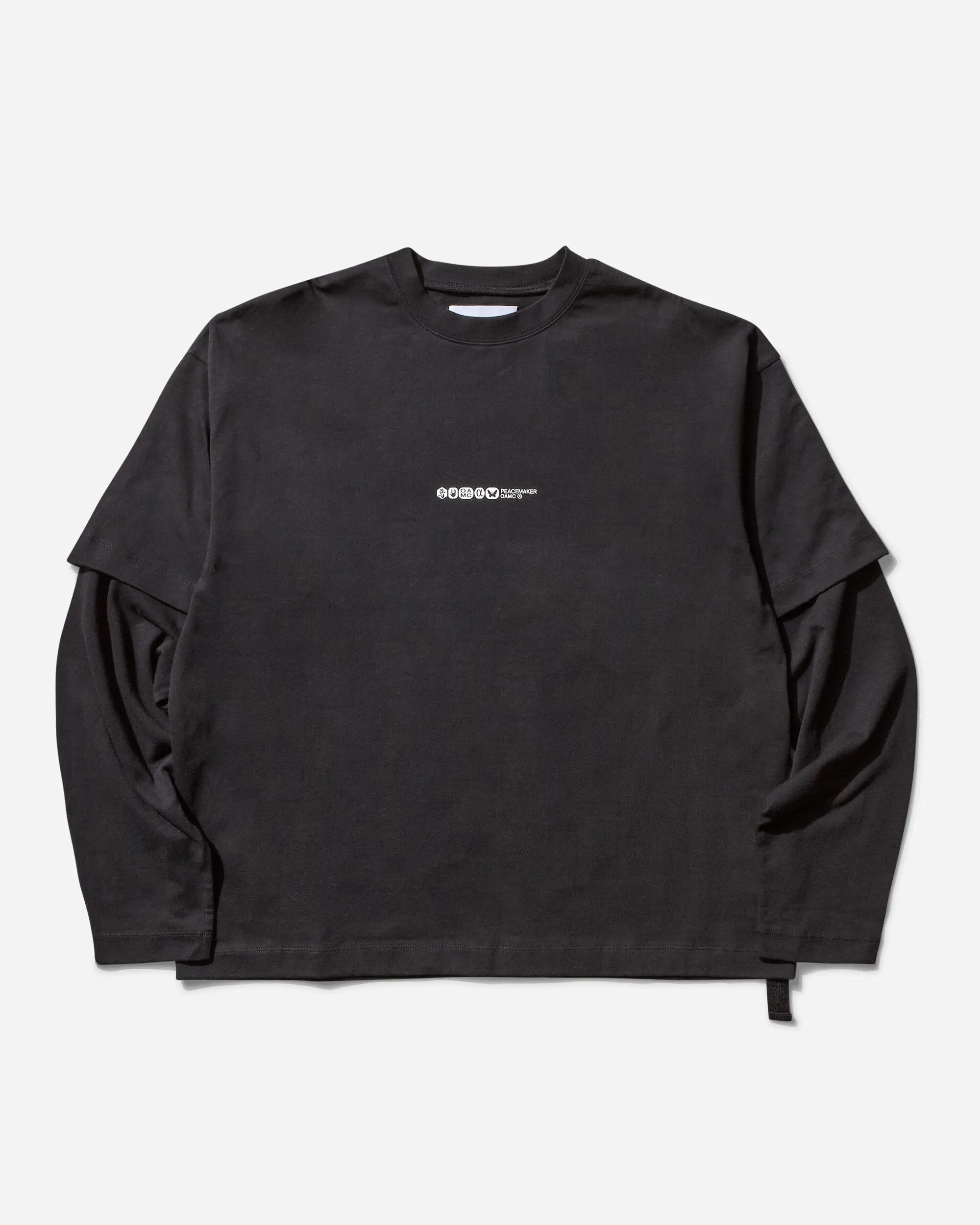 Men's Painted Double Layer Boxy T-Shirt Black