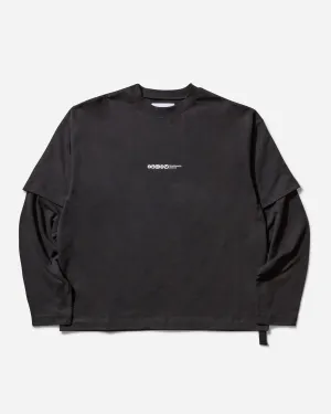 Men's Painted Double Layer Boxy T-Shirt Black