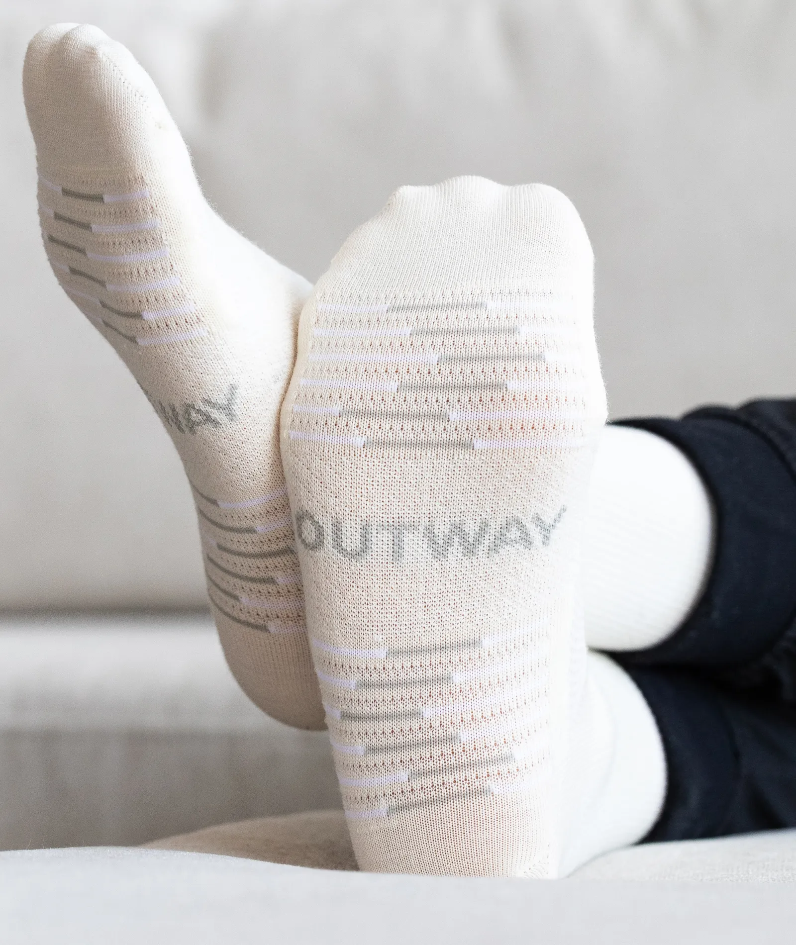 Merino Lite Crew Socks Off White