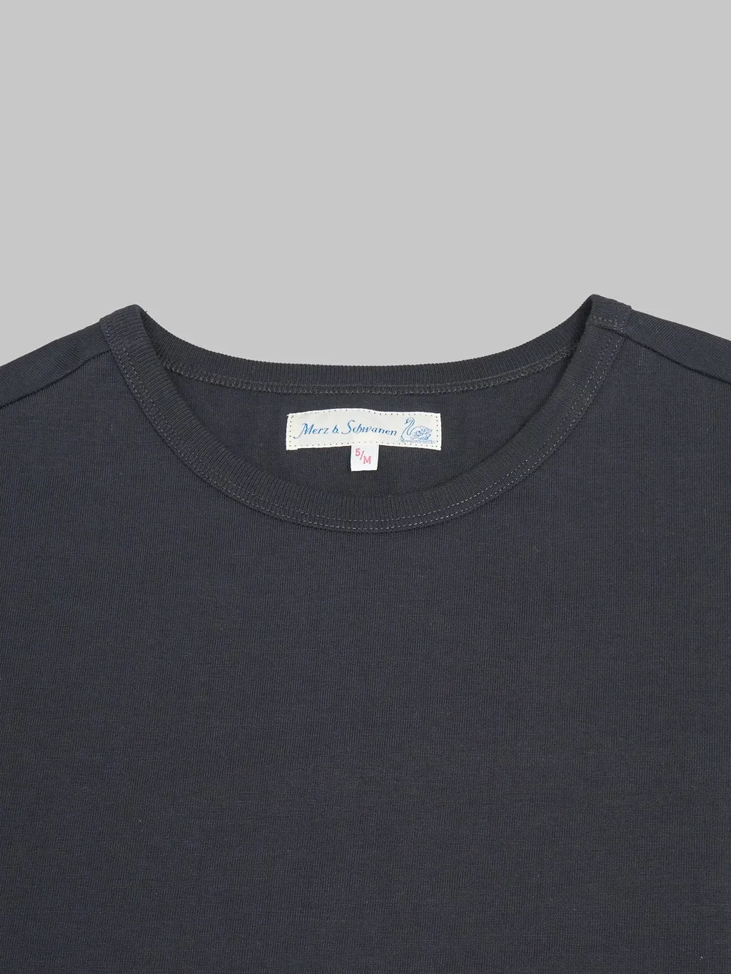 Merz b. Schwanen 215 2-Thread Heavyweight 7.2oz Crewneck Loopwheeled Classic Fit T-Shirt Charcoal