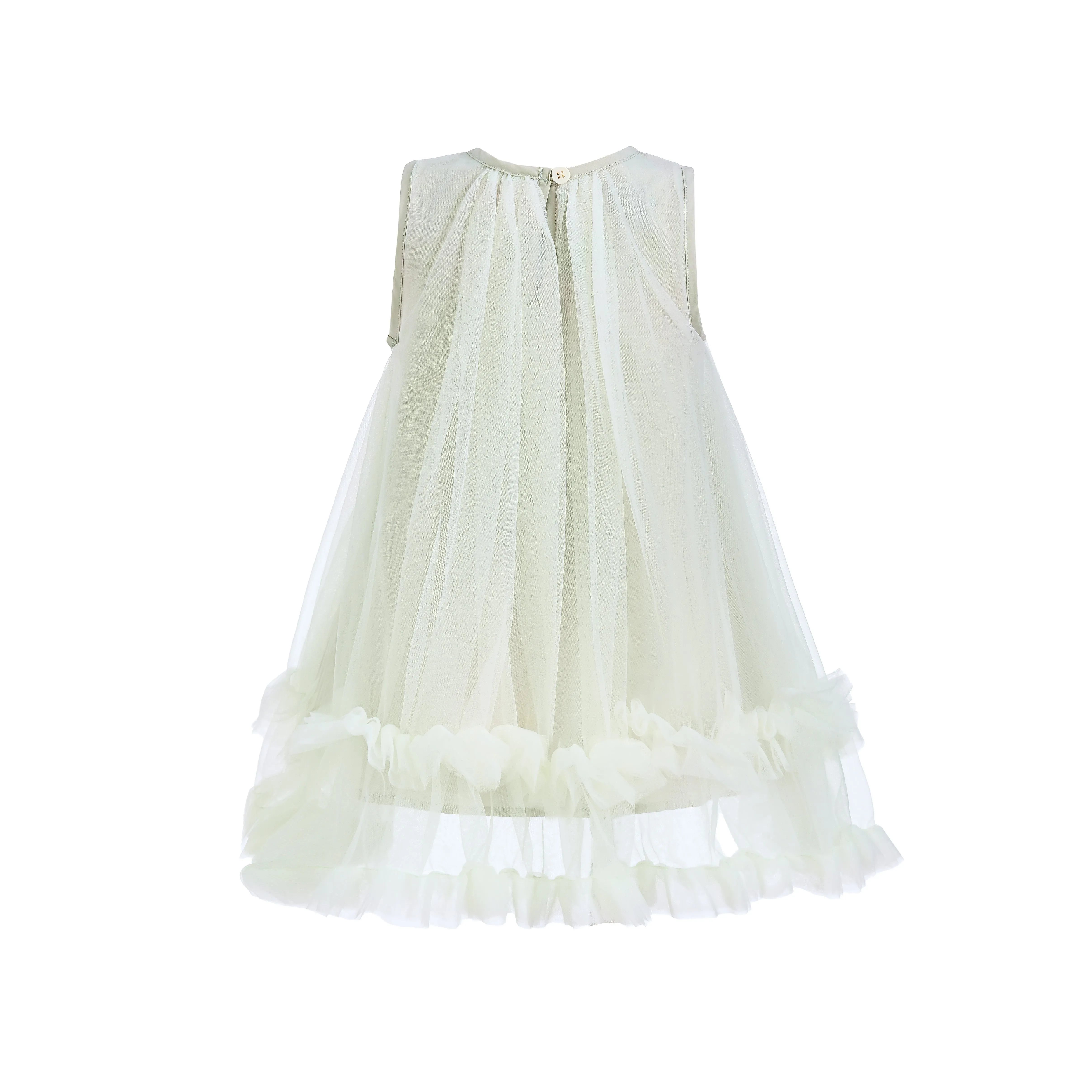 Mist Sleeveless Star Ruffle Dress