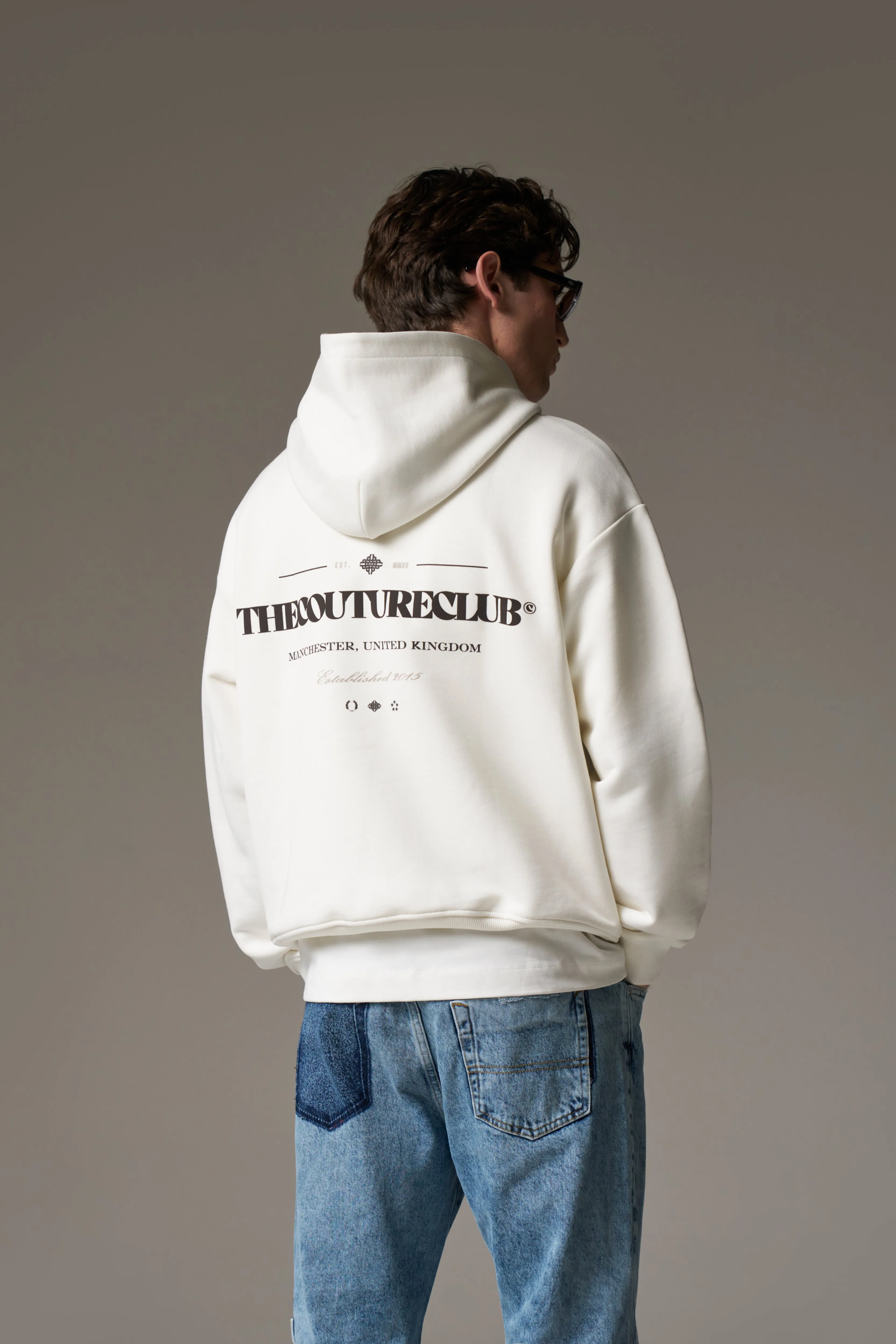 MIXED FONT GRAPHIC HOODIE - OFF WHITE