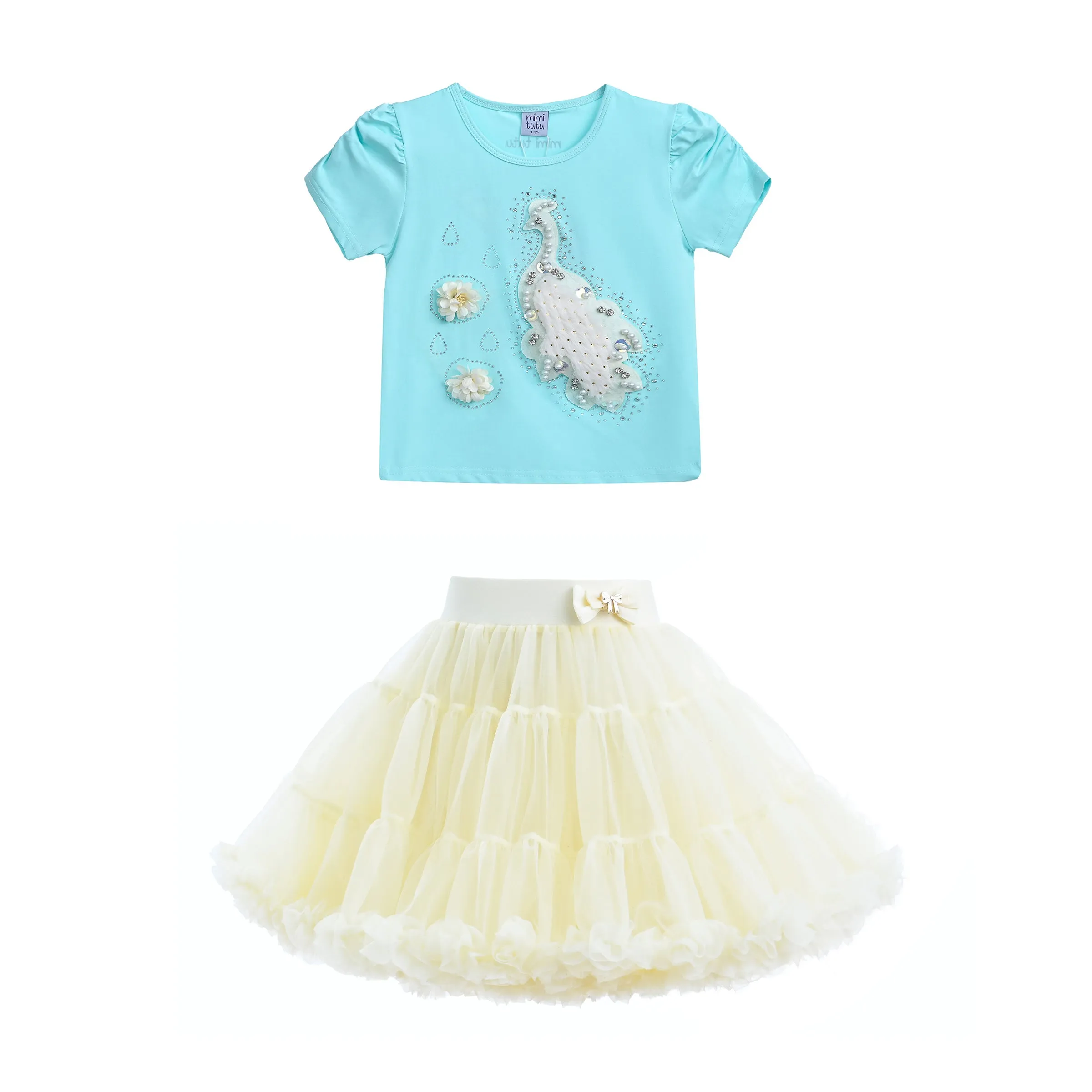 Multicolor Mira Peacock Skirt Outfit