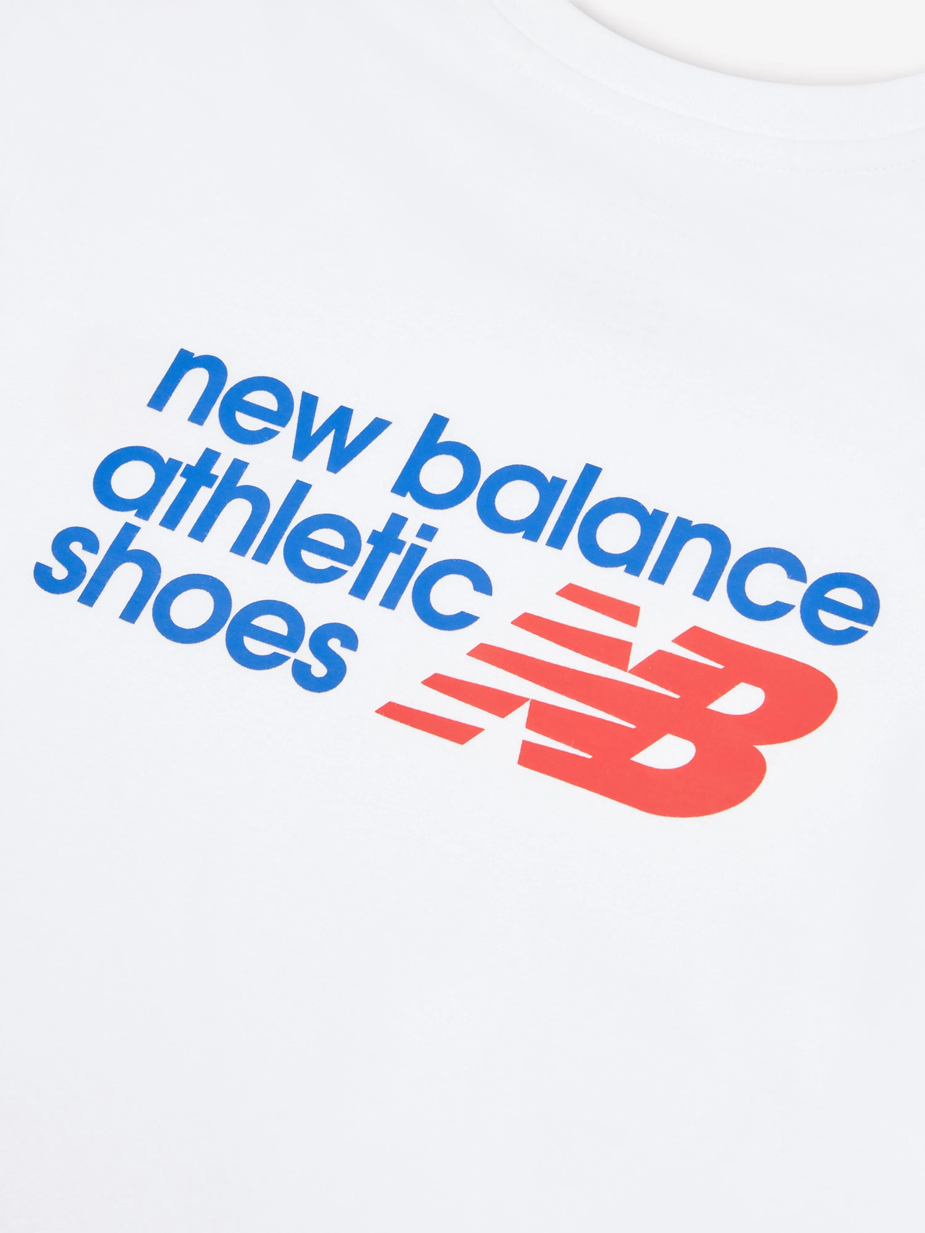 New Balance Boys Athletic Shoes Back Graphic T-Shirt in White