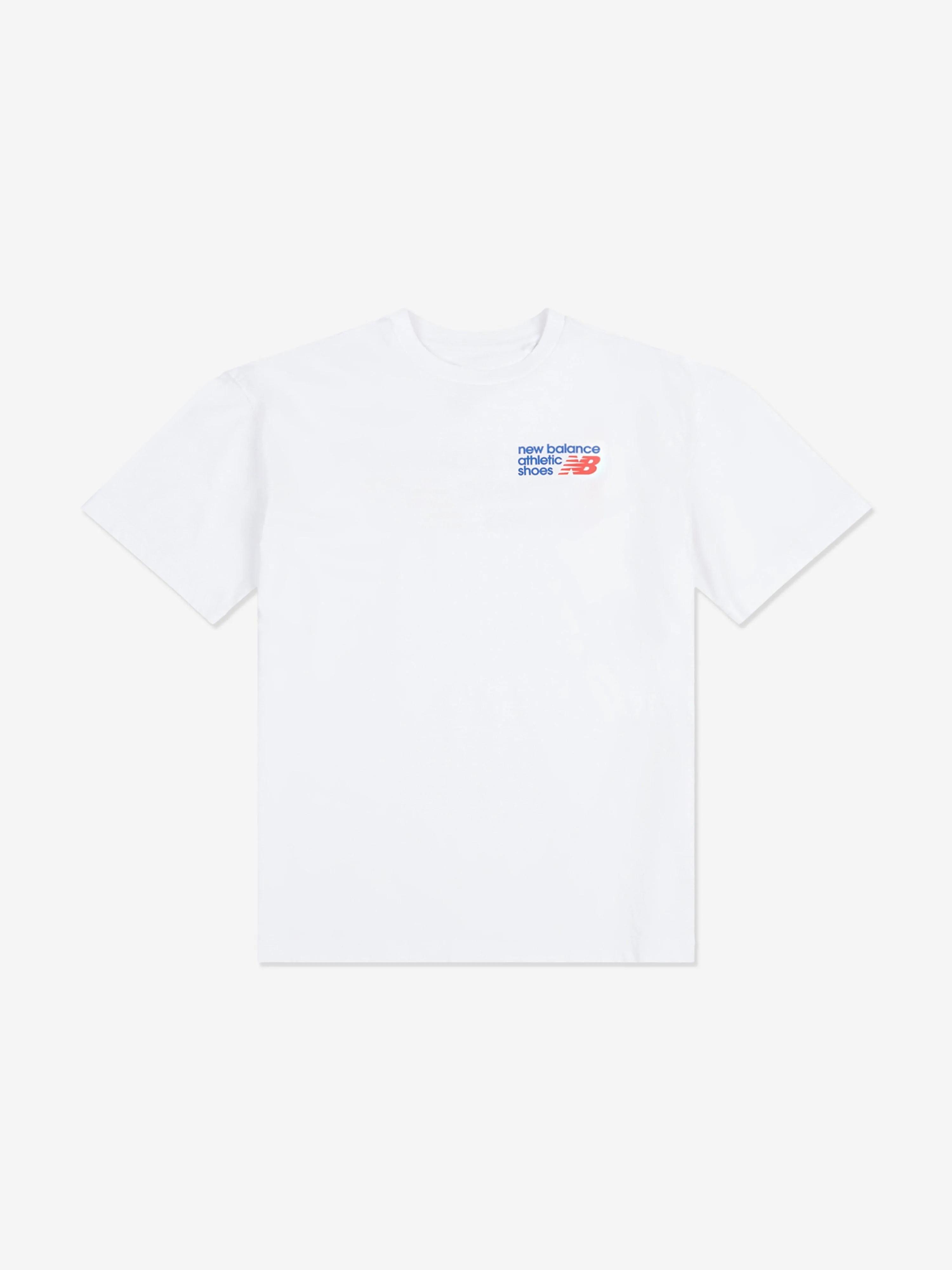 New Balance Boys Athletic Shoes Back Graphic T-Shirt in White