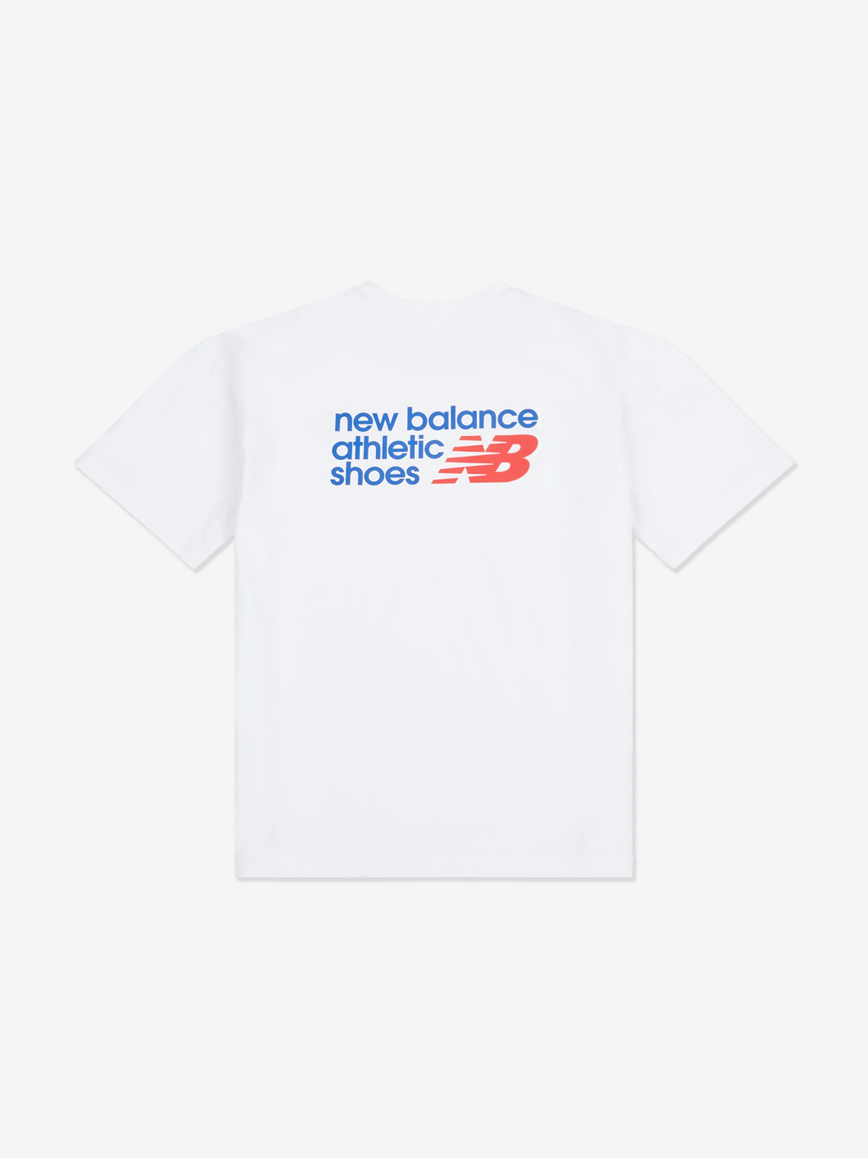 New Balance Boys Athletic Shoes Back Graphic T-Shirt in White