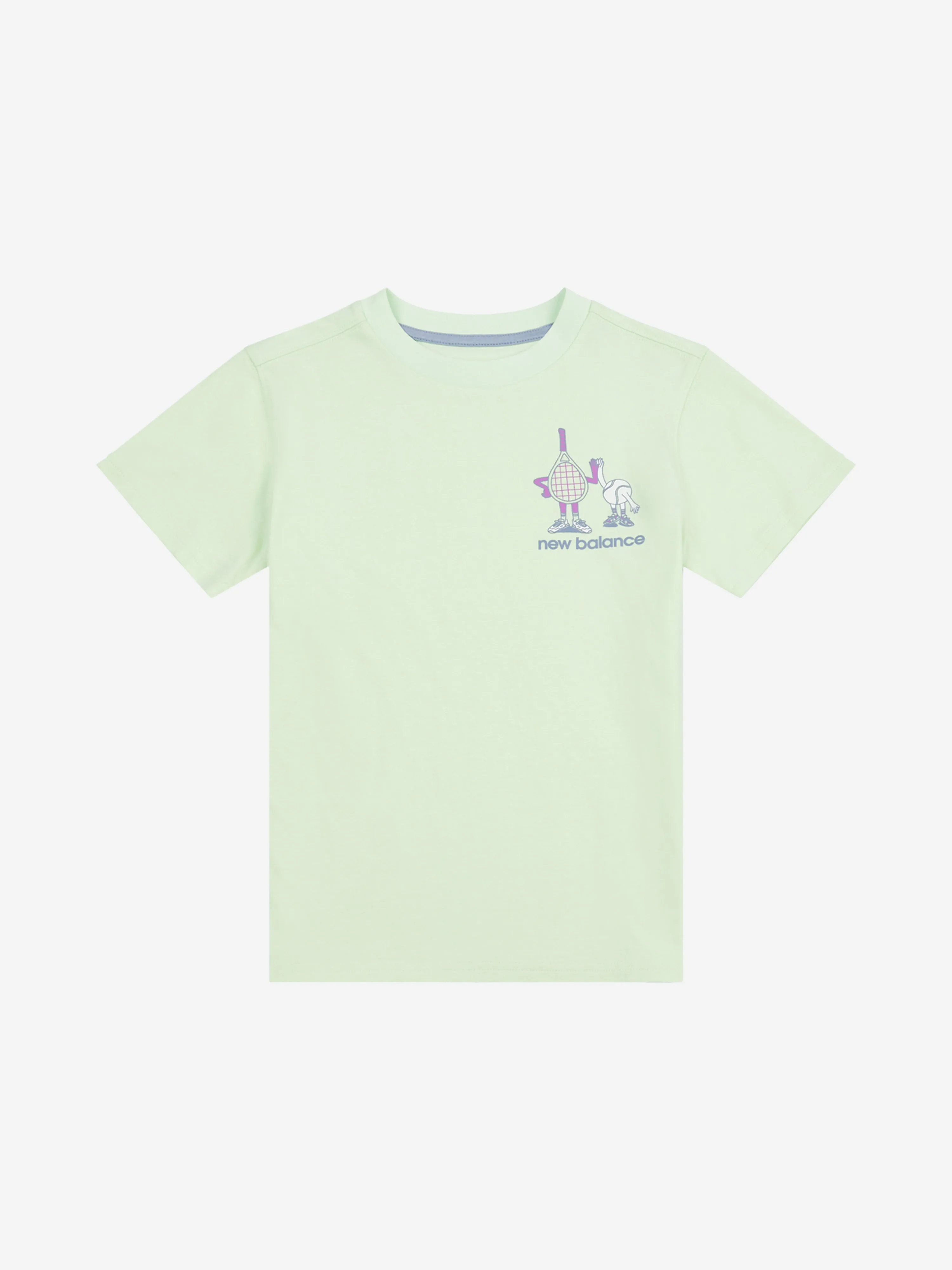 New Balance Girls Athletics Tennis Cartoon Graphic T-Shirt in Green