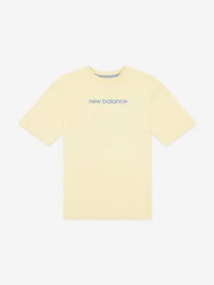 New Balance Girls Floral Sneaker Back Graphics T-Shirt in Yellow